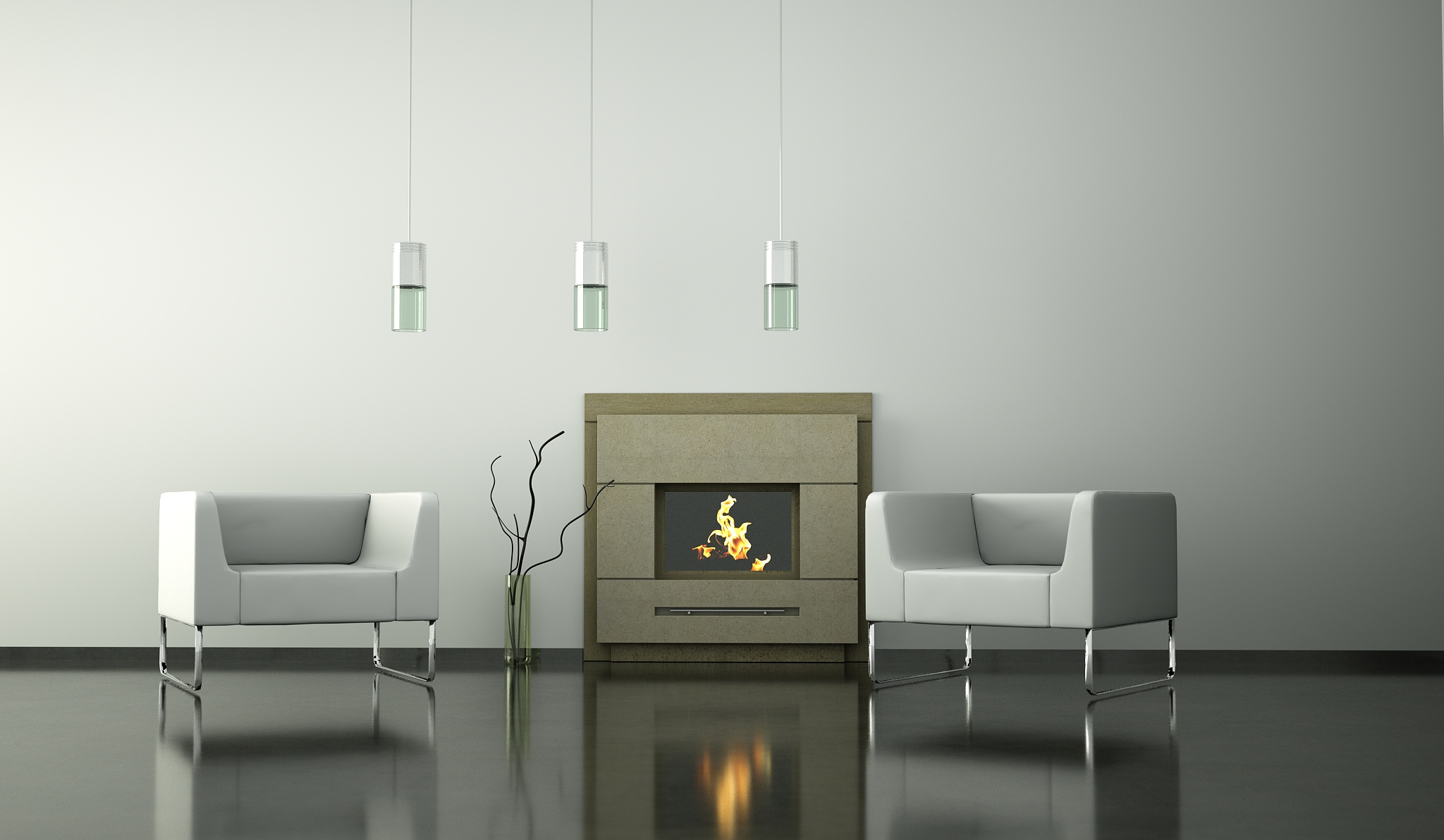 interior design modern bright room with armchair