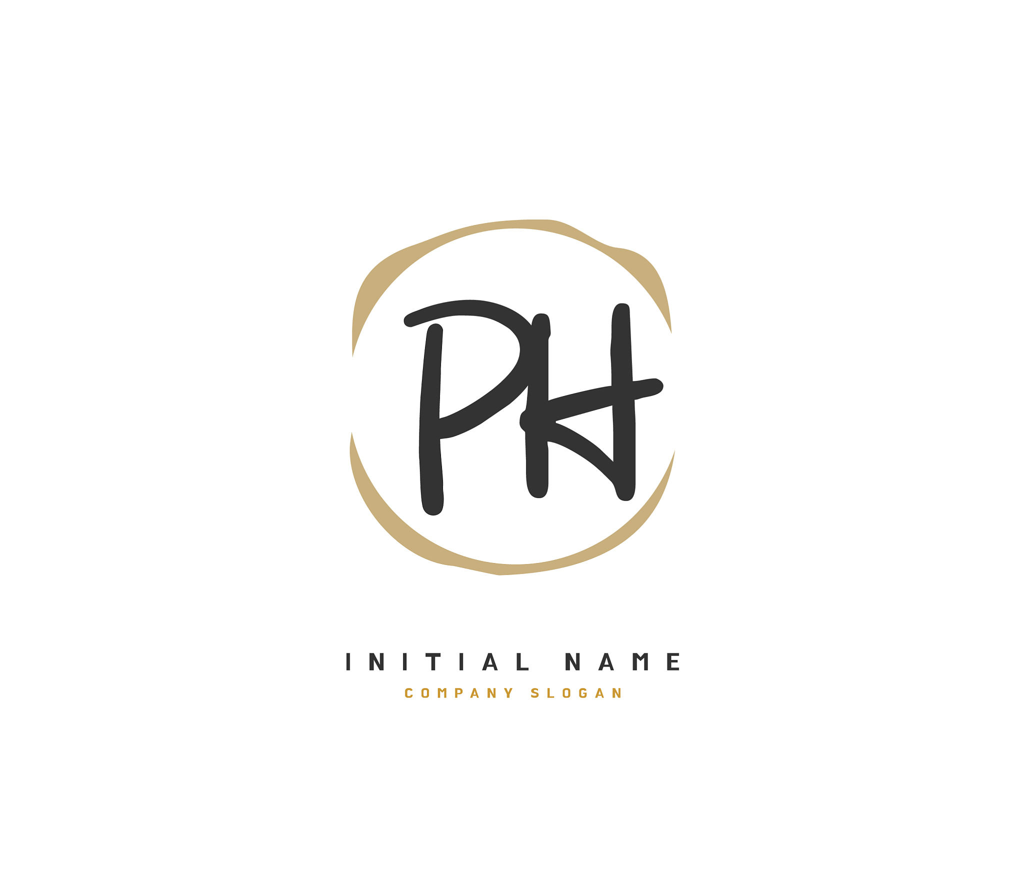 p h ph beauty initial logo handwriting logo of