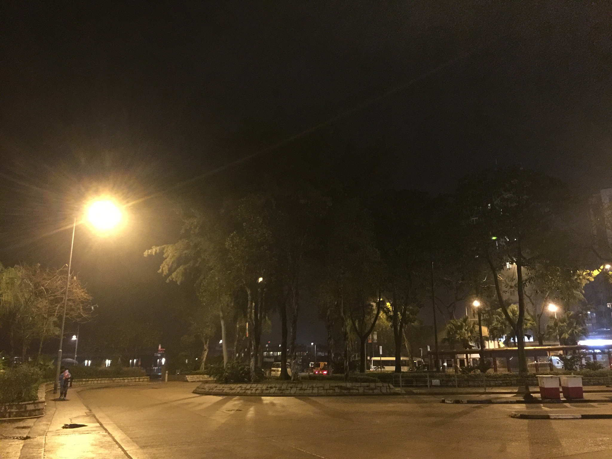 empty parking lot at night