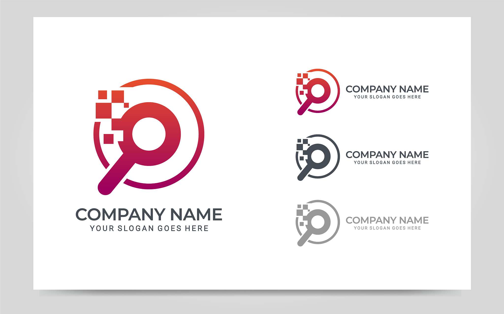 modern search logo design template editable