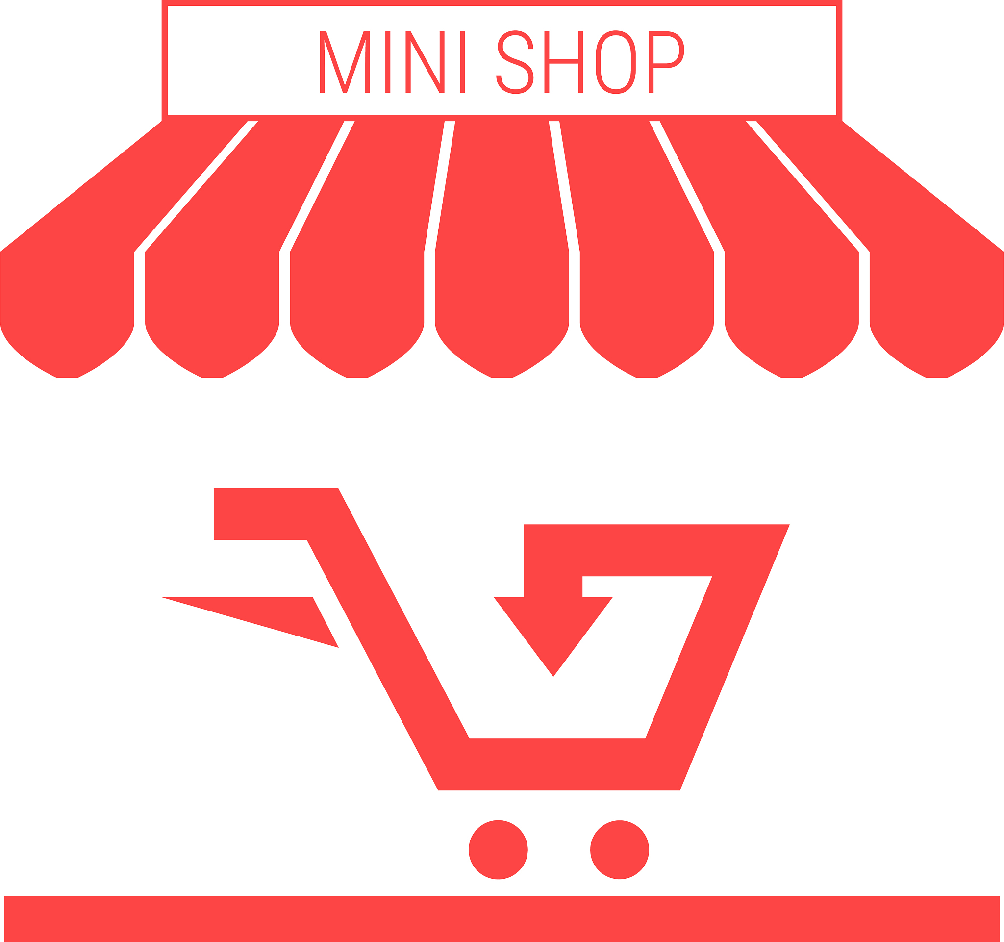 small shop mini market single flat icon striped