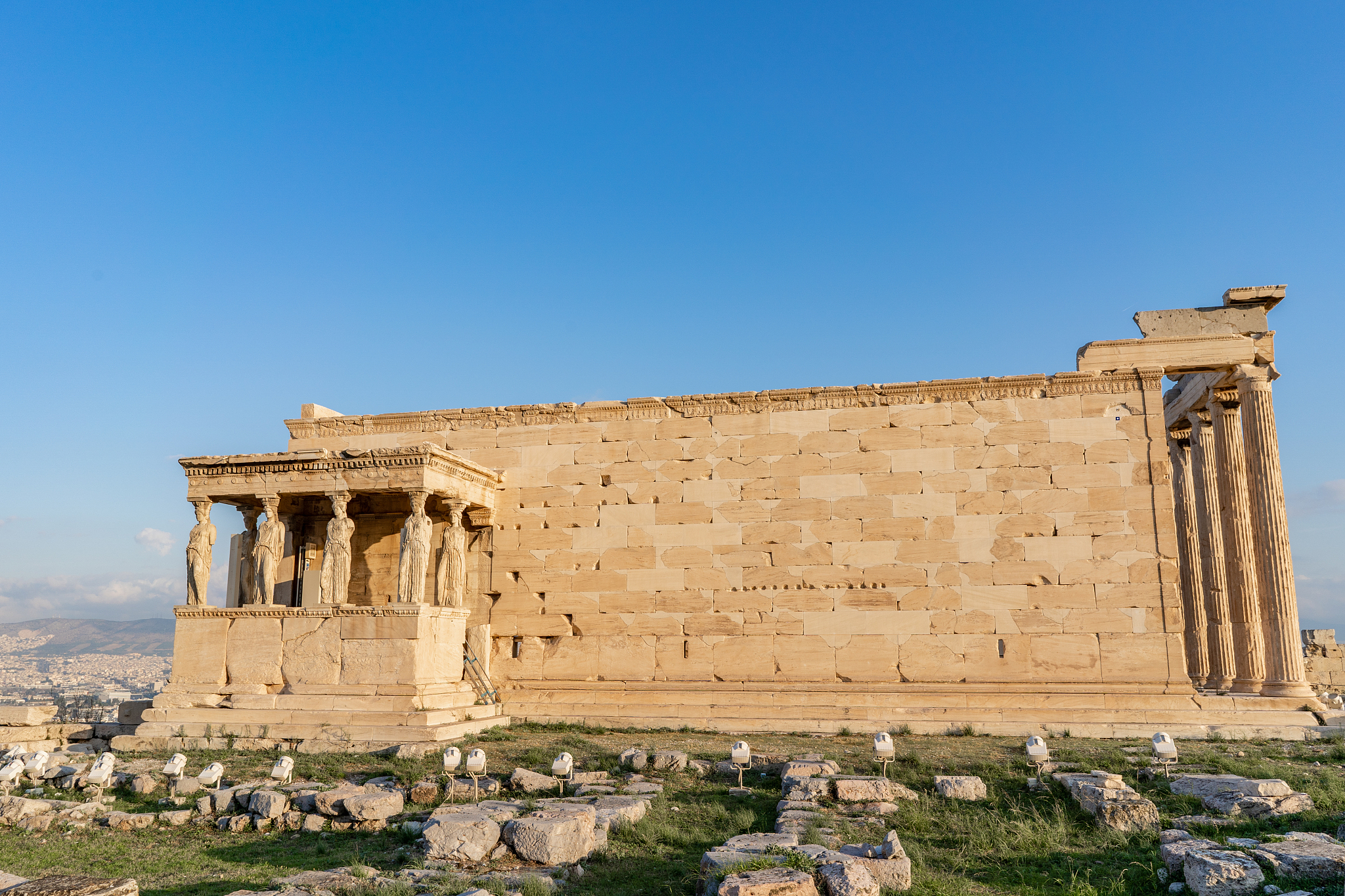 erechtheion temple  caryatid porch at the acropolis in athens, g