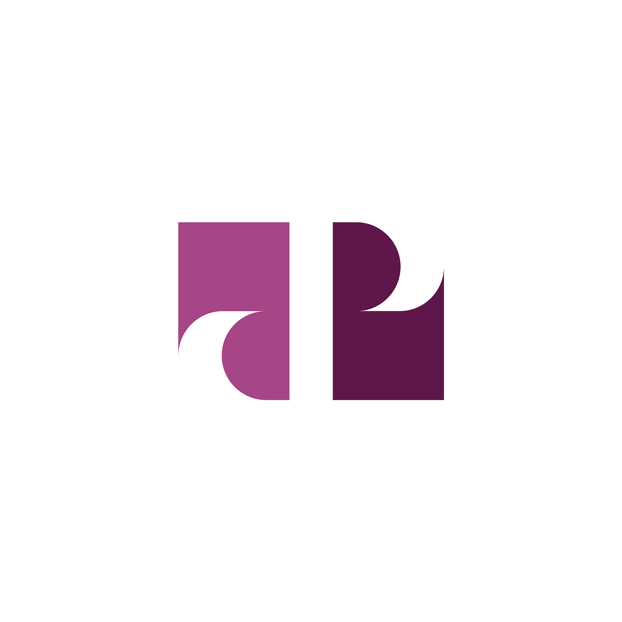 d and p icon letter purple logo sign