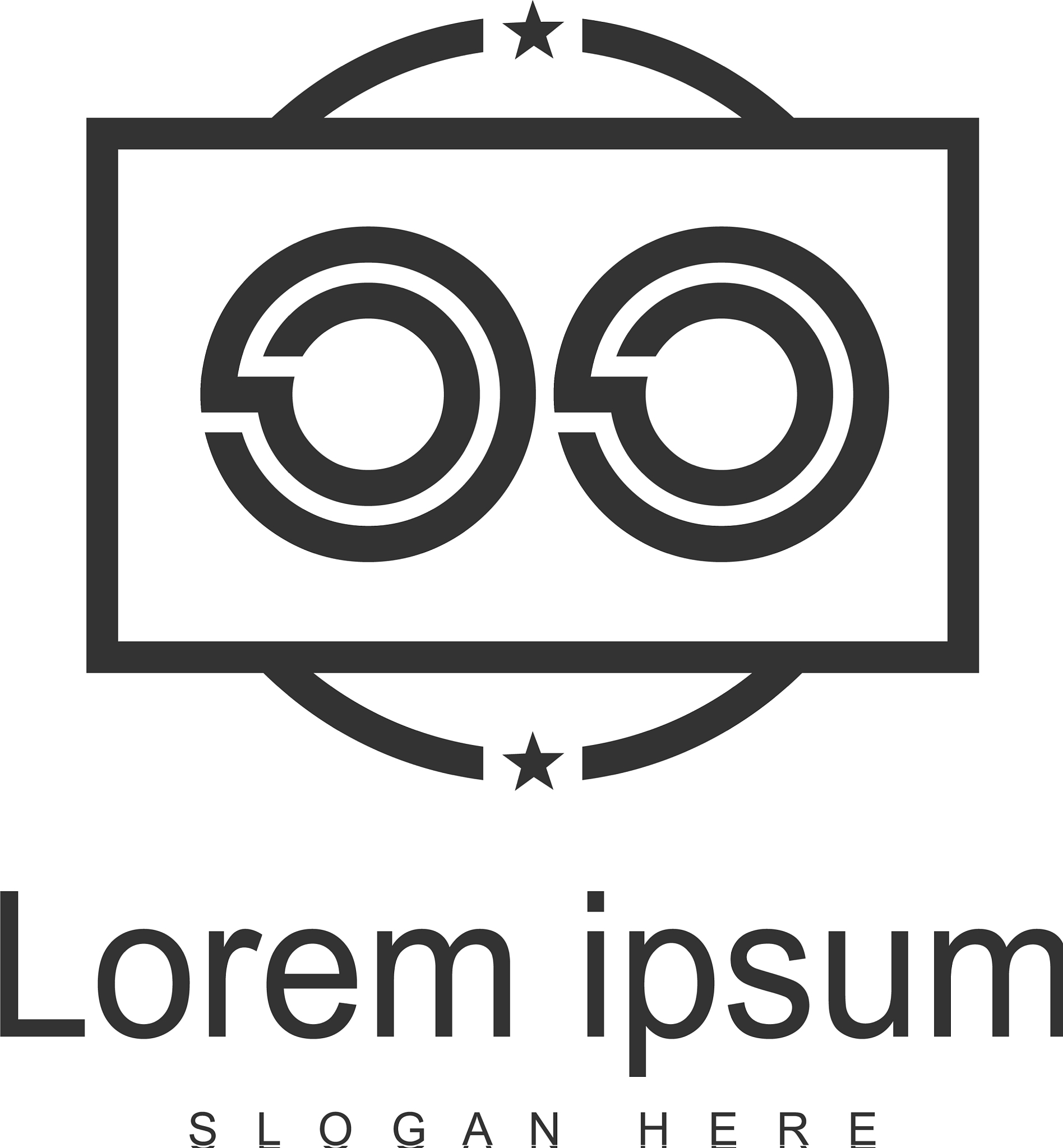 initial oo logo template with modern frame