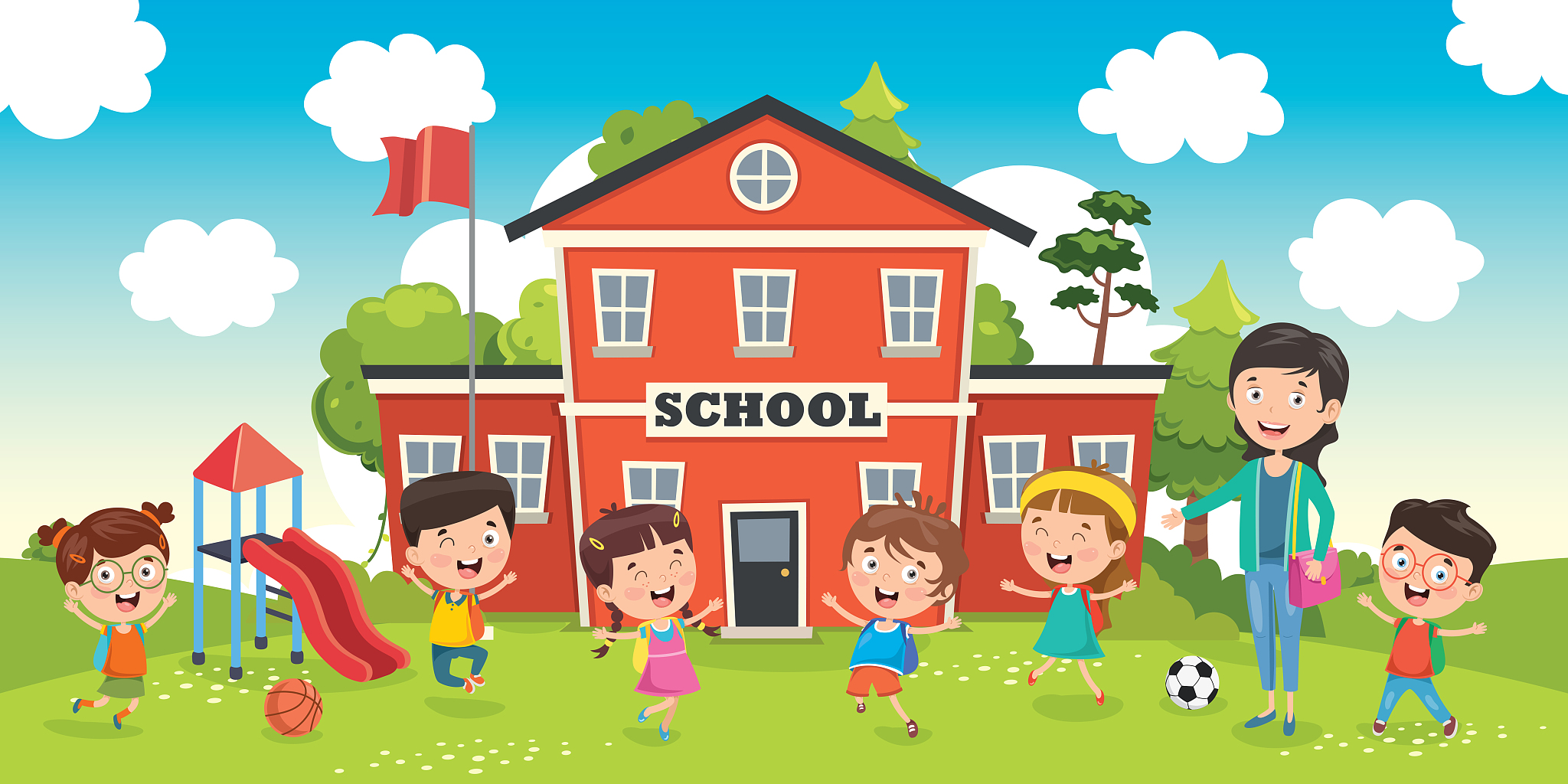 little students with their teacher