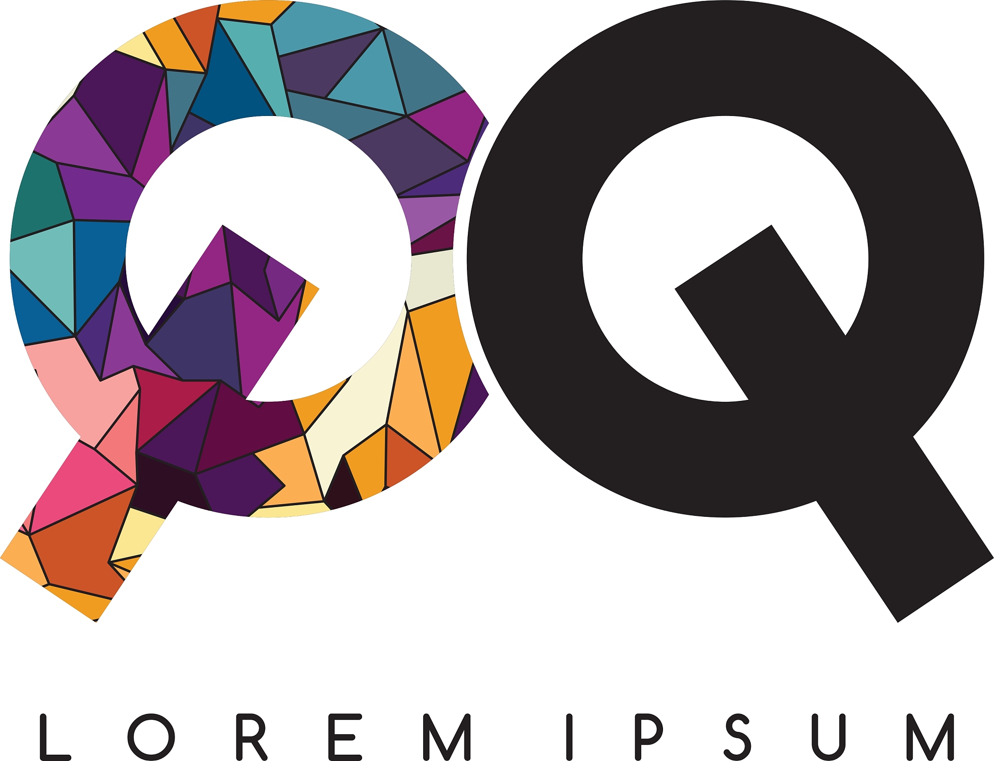 letter initial logotype logo abstract colorful