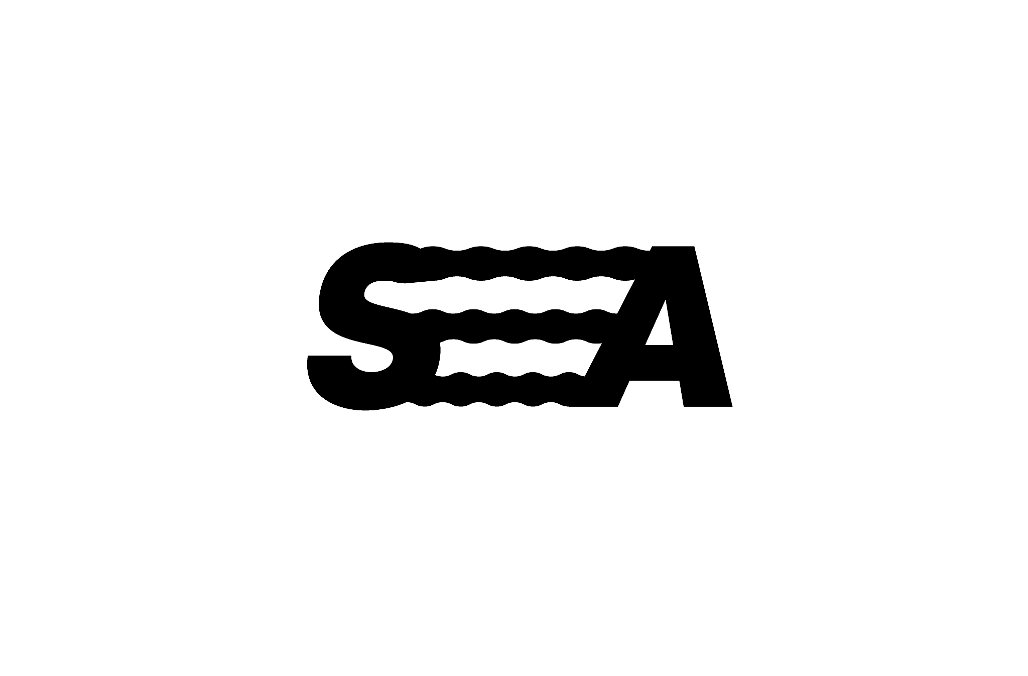 modern logo design inside sea text.