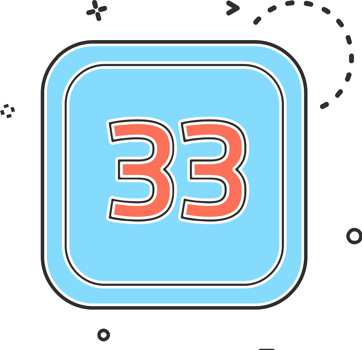 33 date calender icon design