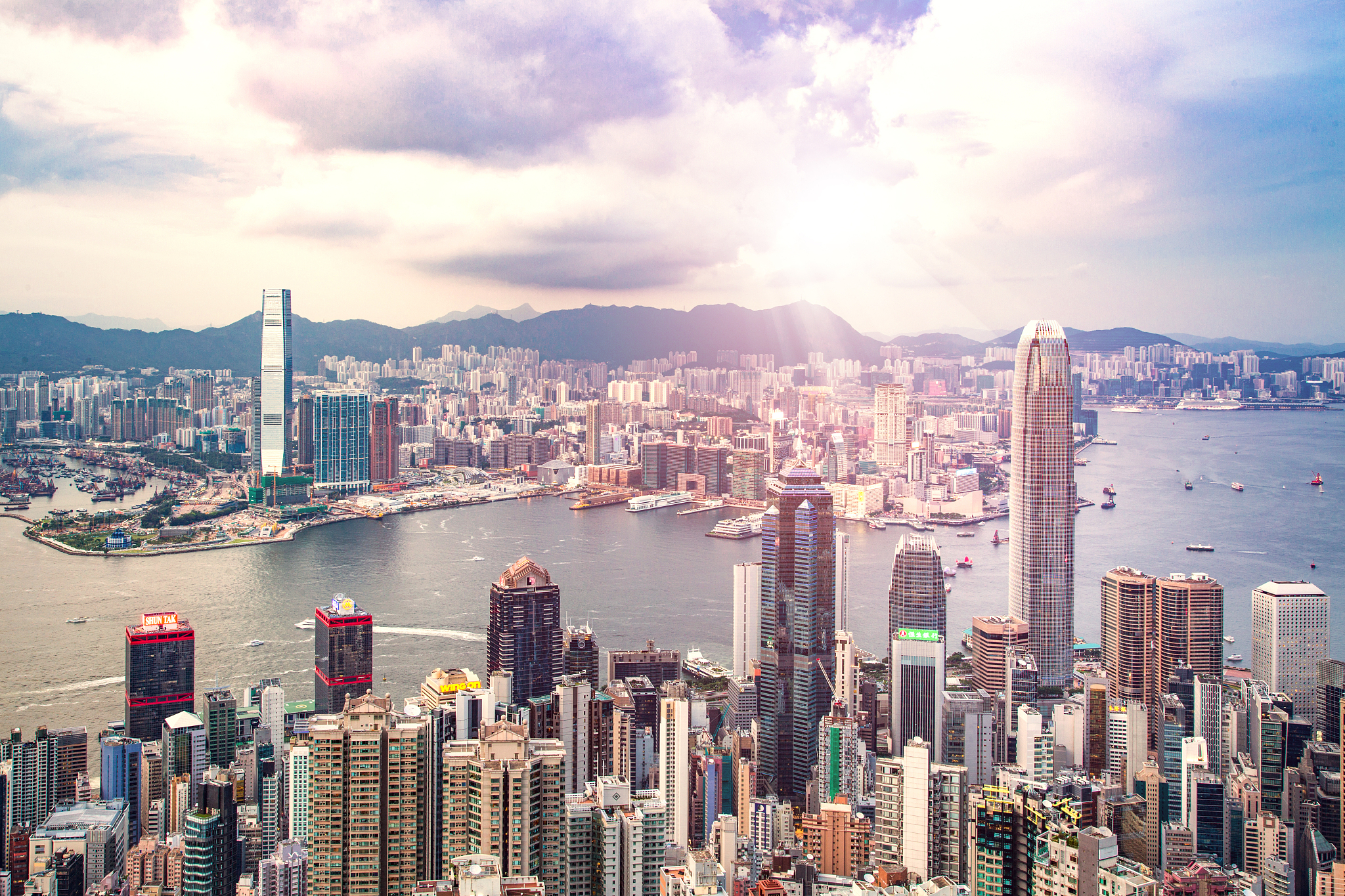 hong kong skyline china - east asia skyscraper cityscape day vic