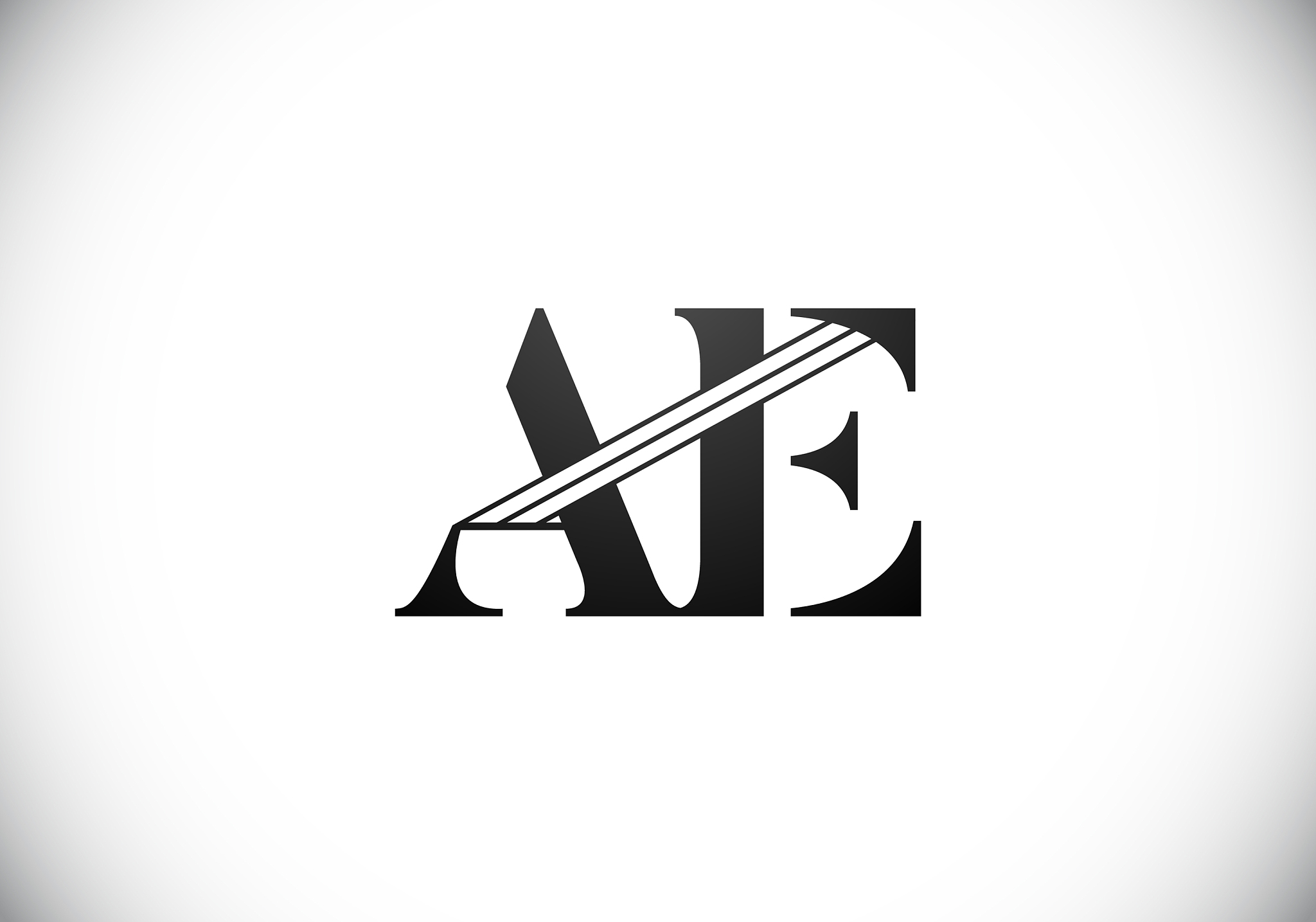 initial monogram letter a e logo design template