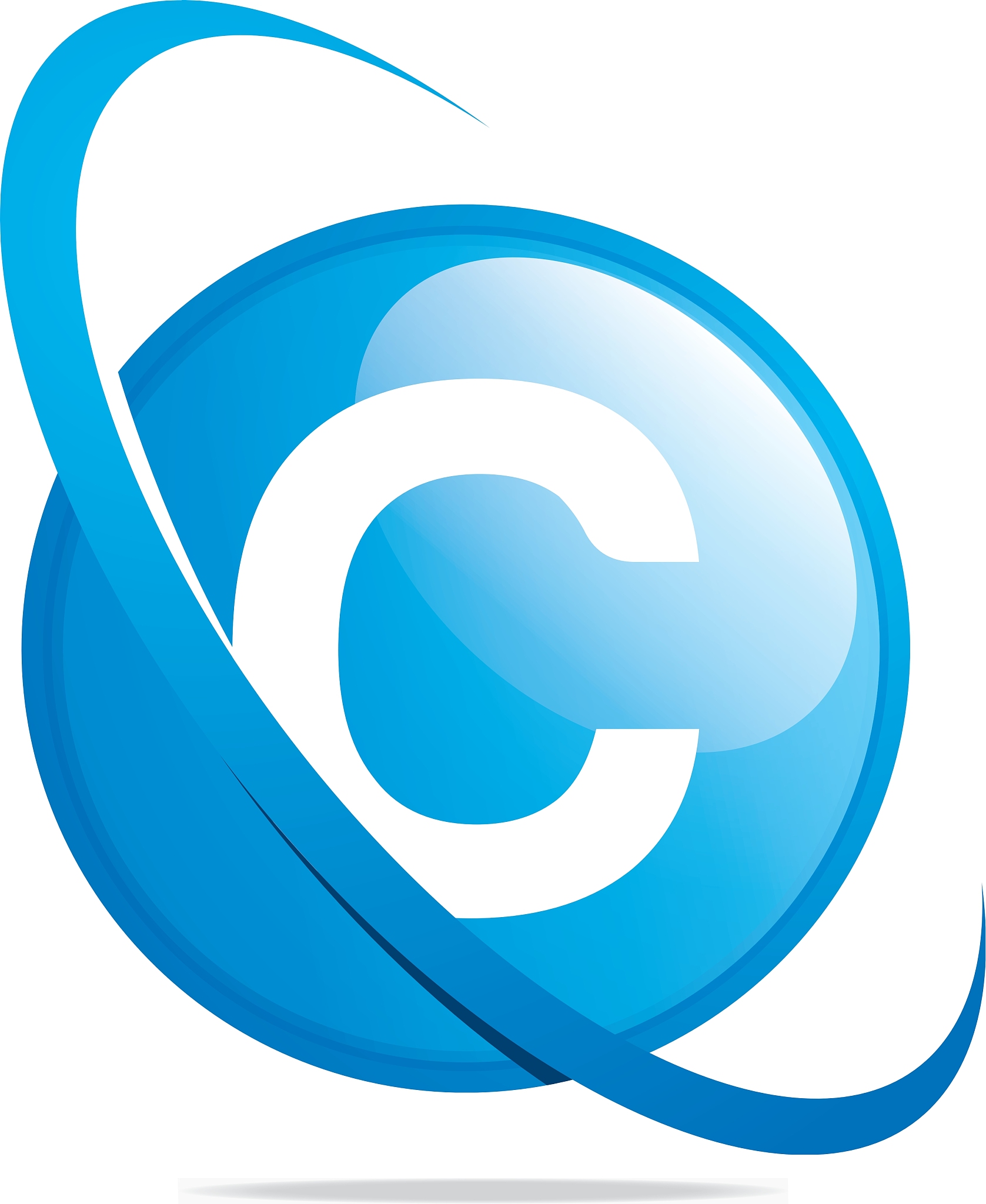 circle globe round letter c blue abstract