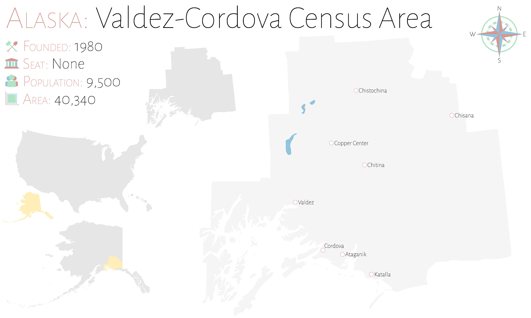 map of valdez-cordova census area in alaska