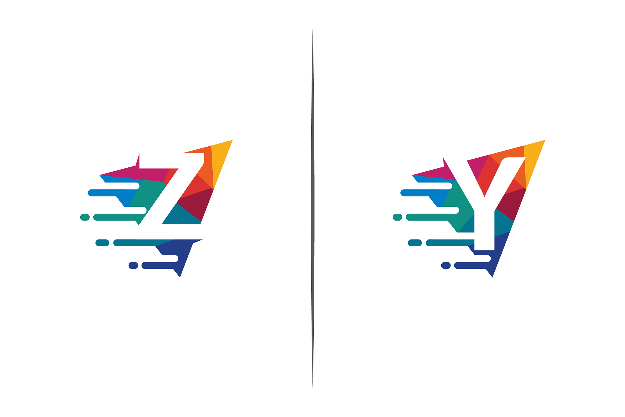 letter y and letter z logo design template