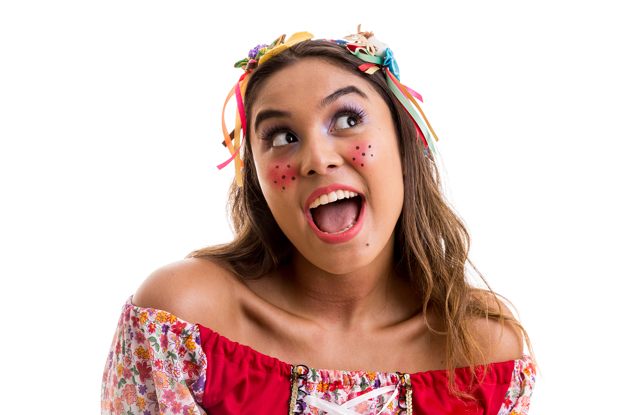 brazilian woman on junina party costume
