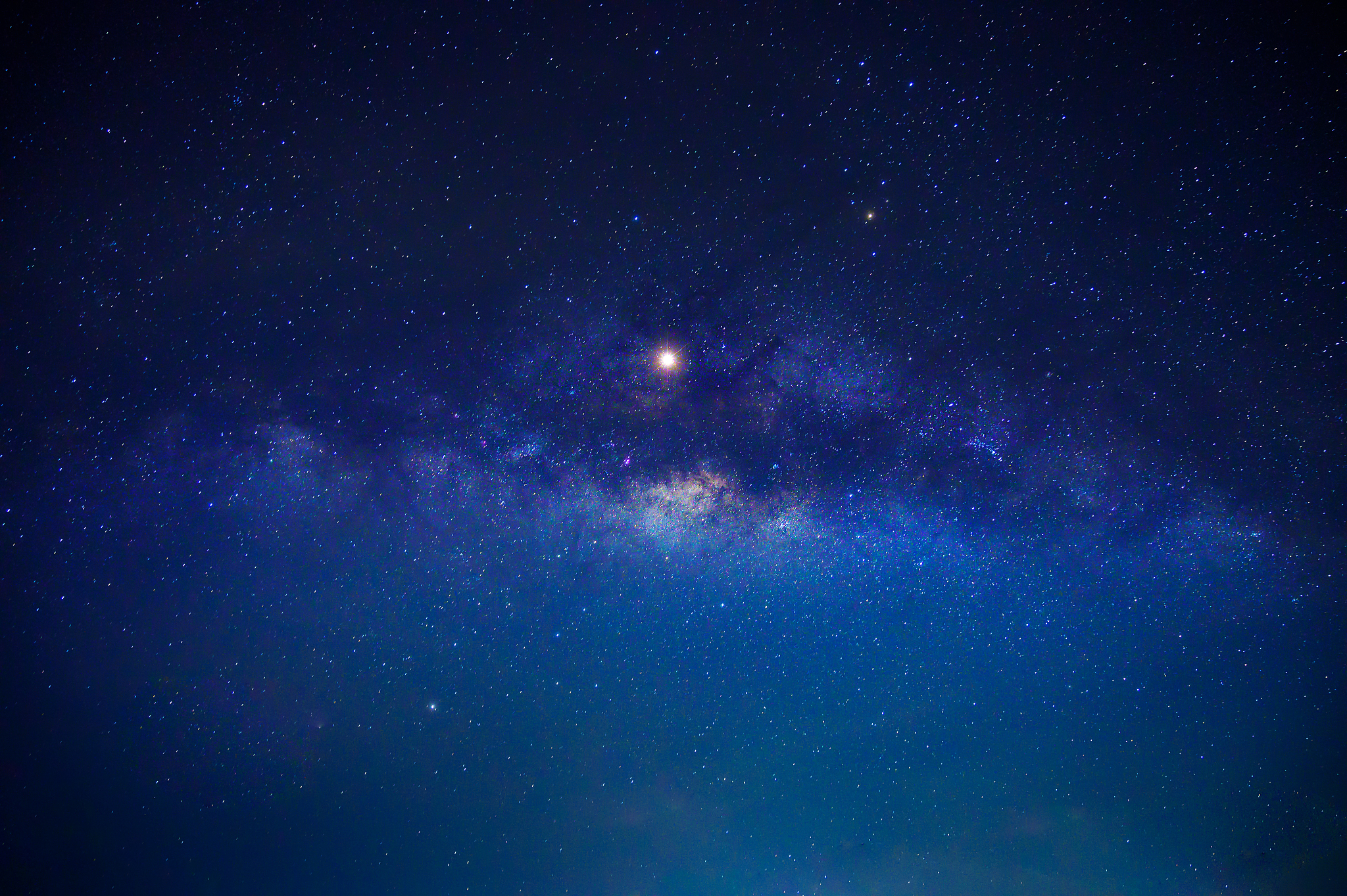 galaxy milky way on the night that the stars are full of blue sk