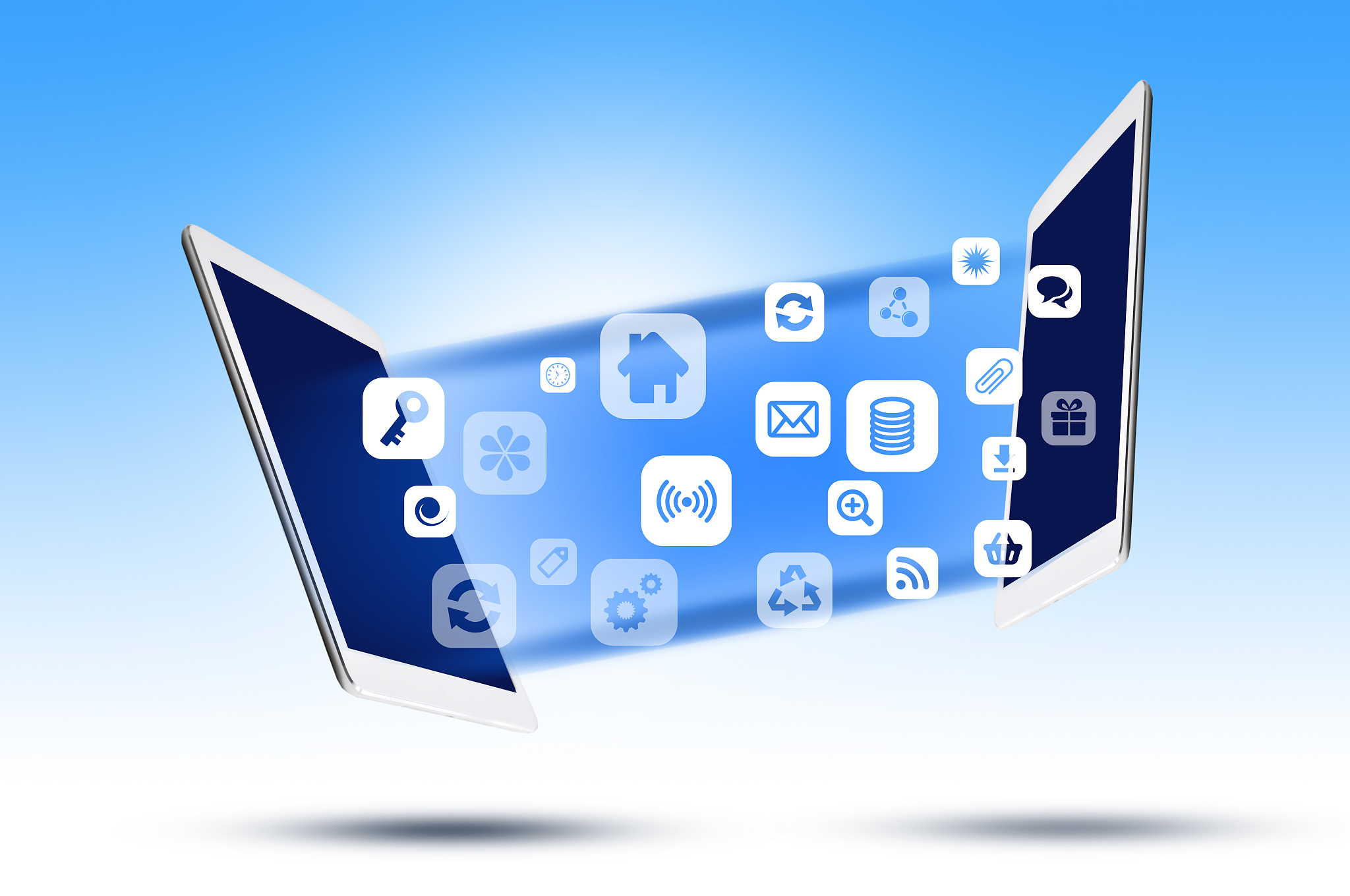 share apps between digital devices or tablets