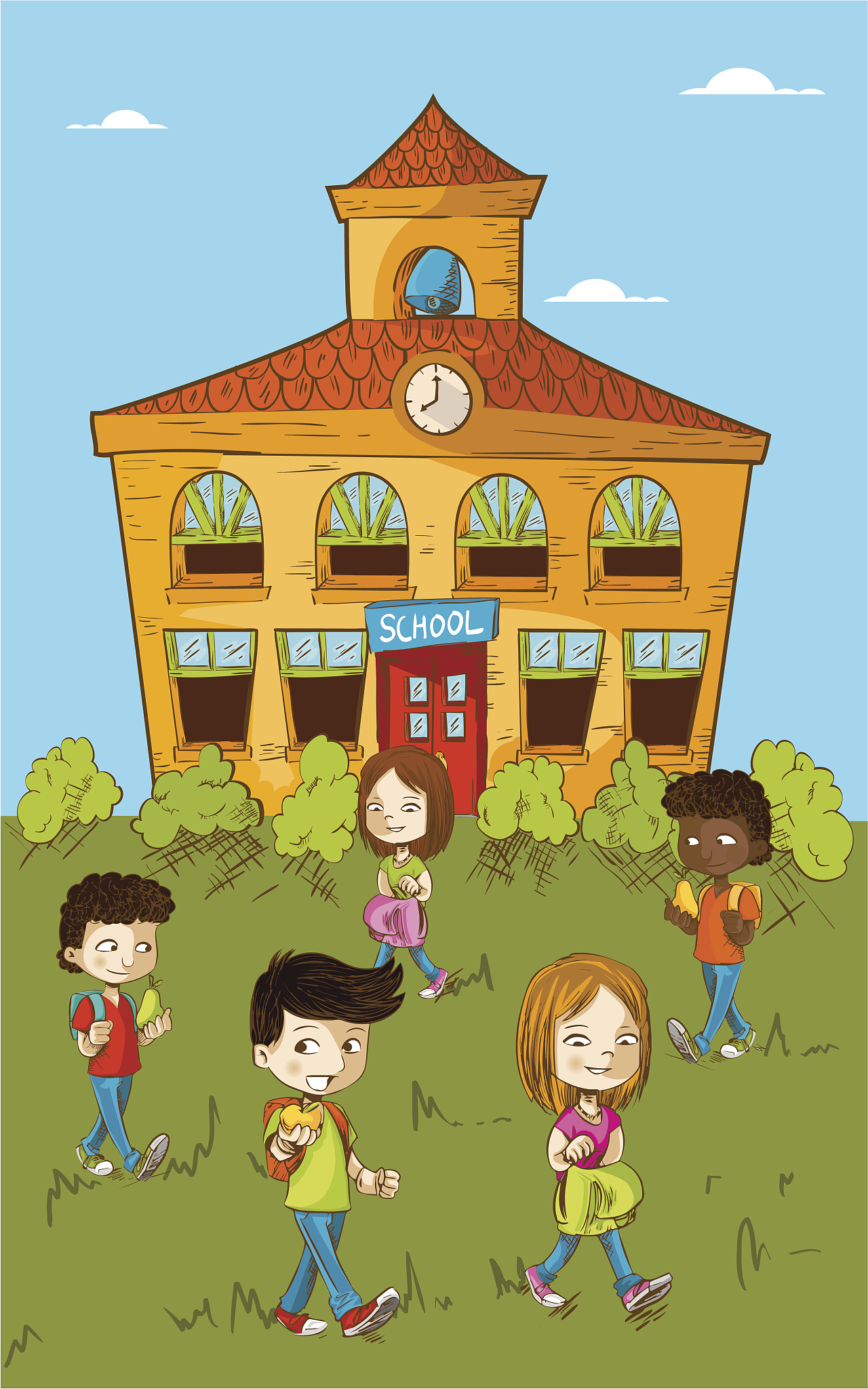 back to school social children background