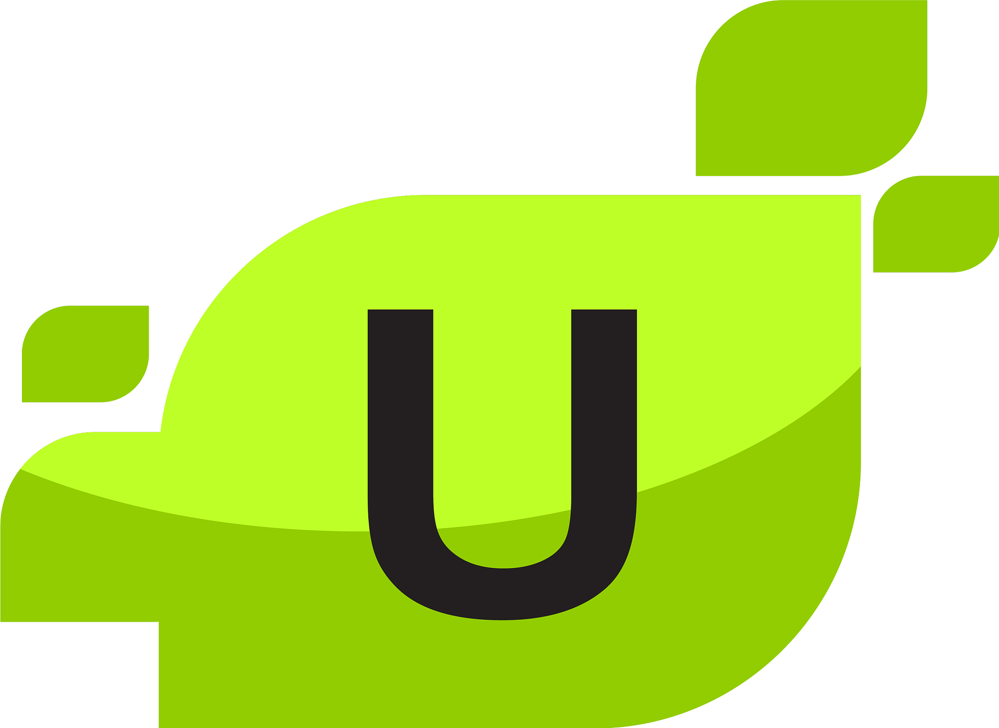 leaf initial <strong>u</strong> logo design template