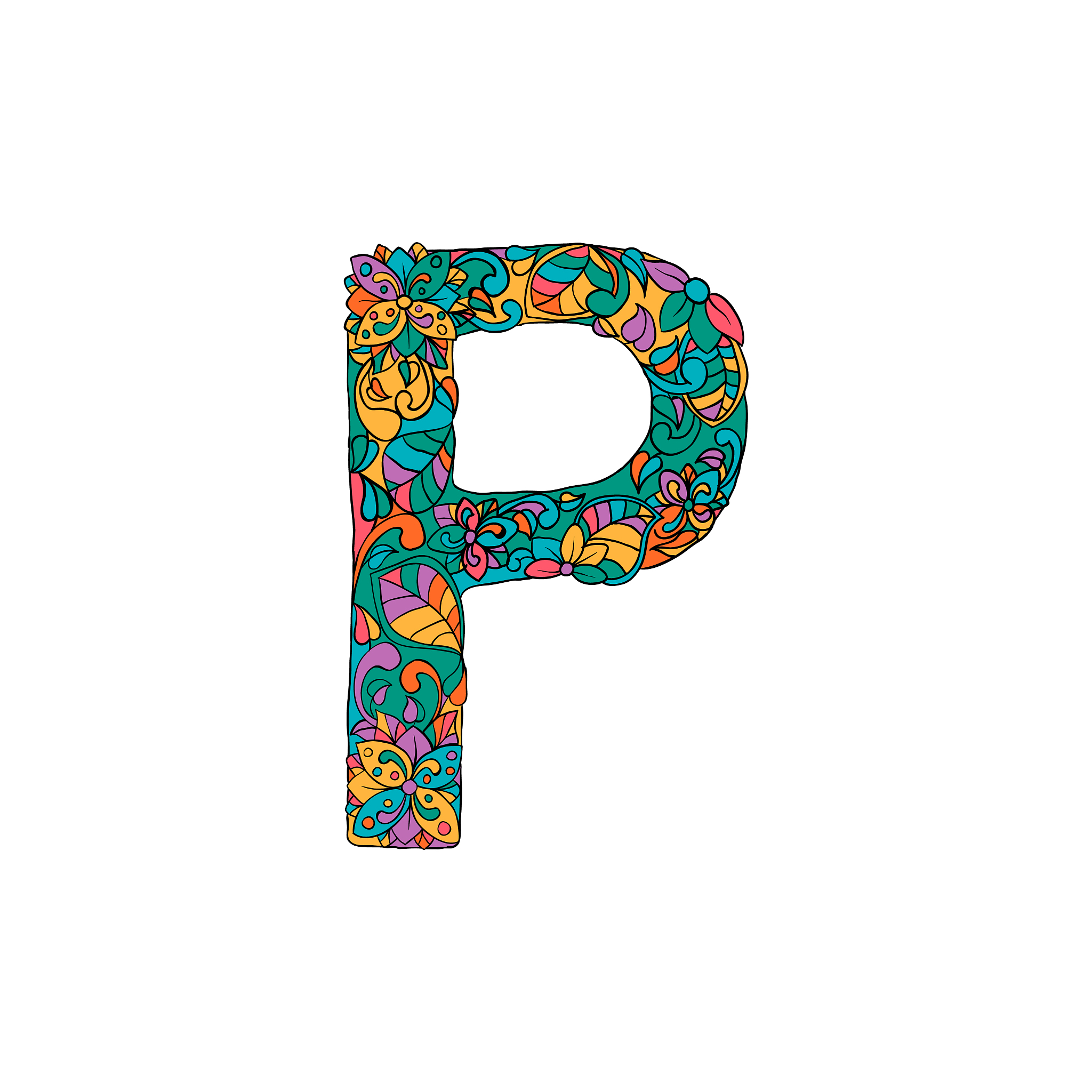 字母,洋葱花,字体,色彩鲜艳,英文字母<strong>p</strong>,华丽的,摆拍,字母表次序,信函