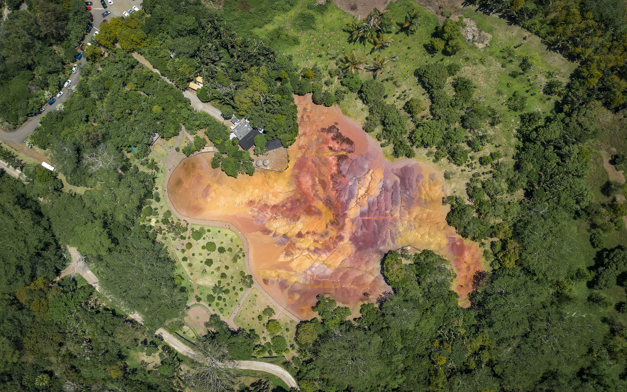 aerial view of the seven colored earth