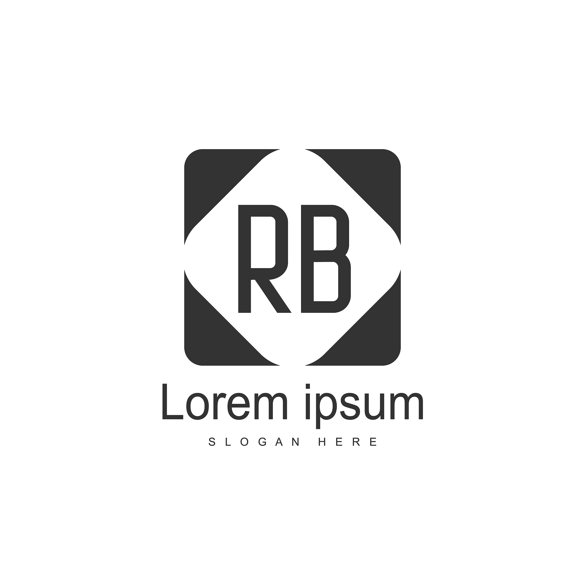 rb logo template design initial letter logo design