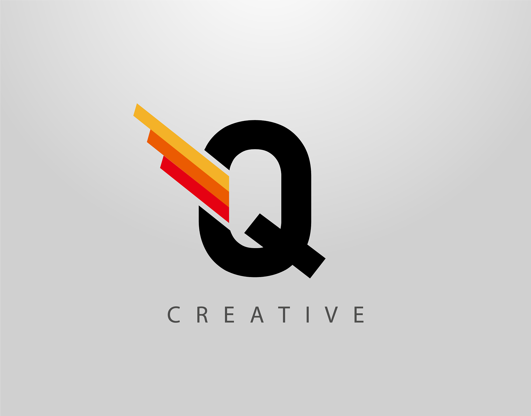 initial q monogram logo abstract wing and strip q