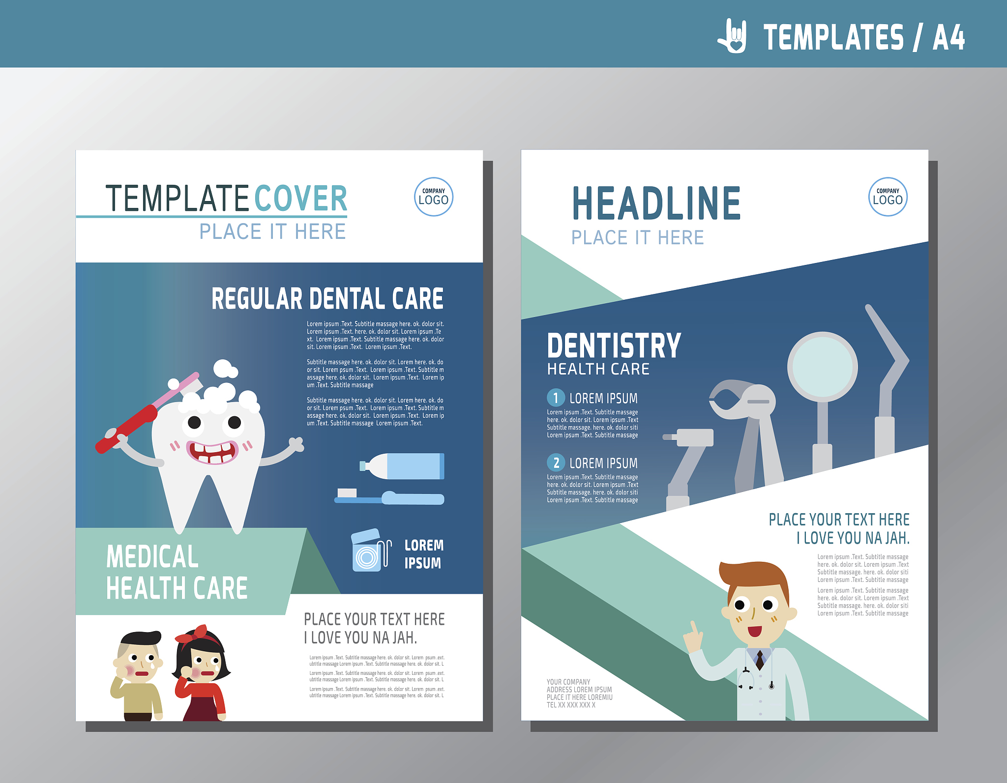 health flyer leaflet brochure template a4 size design.