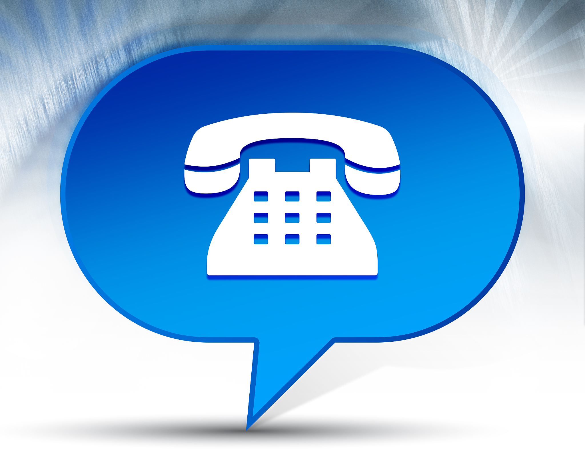 telephone icon blue bubble background