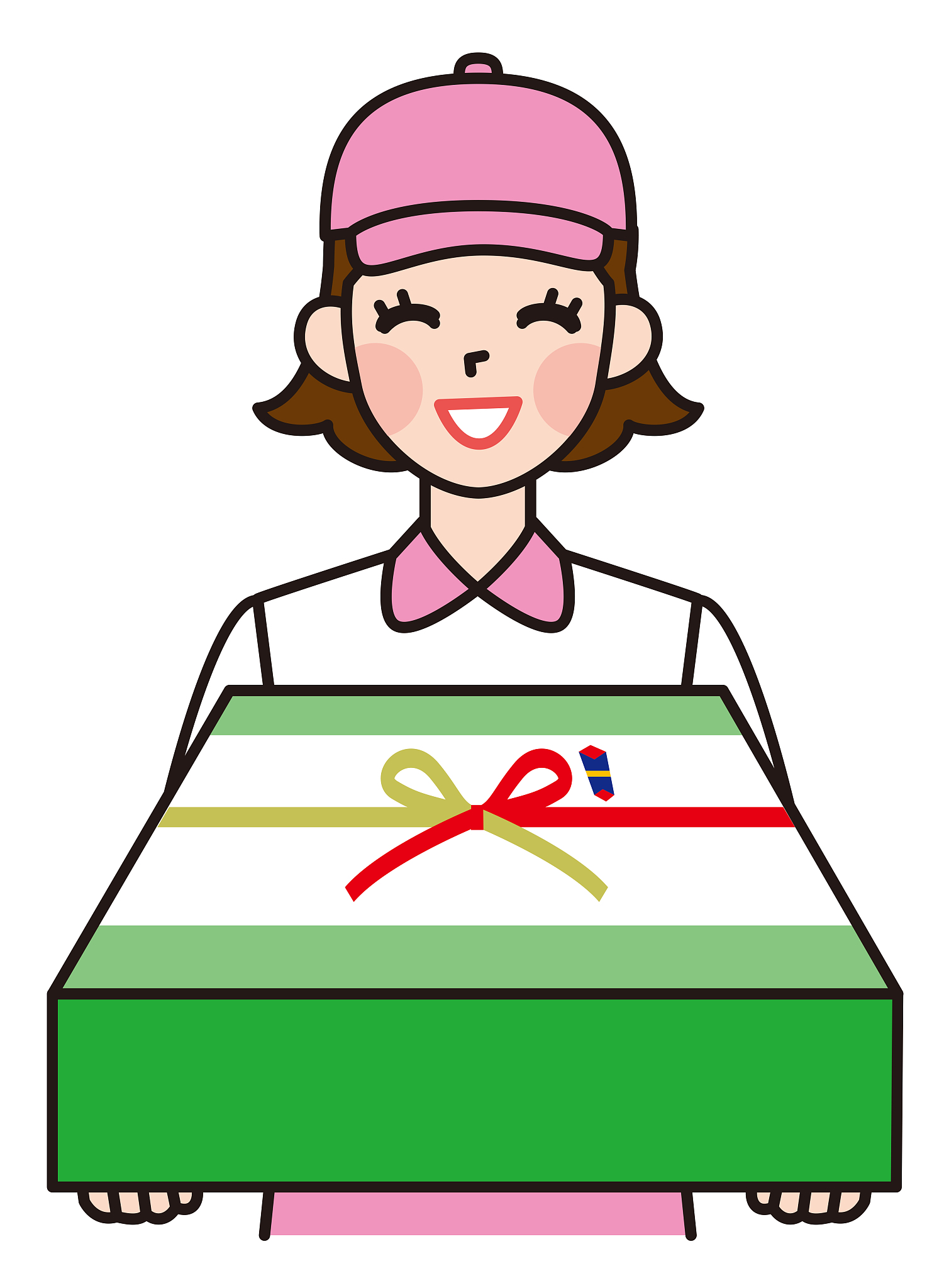 gift. home delivery. delivery woman