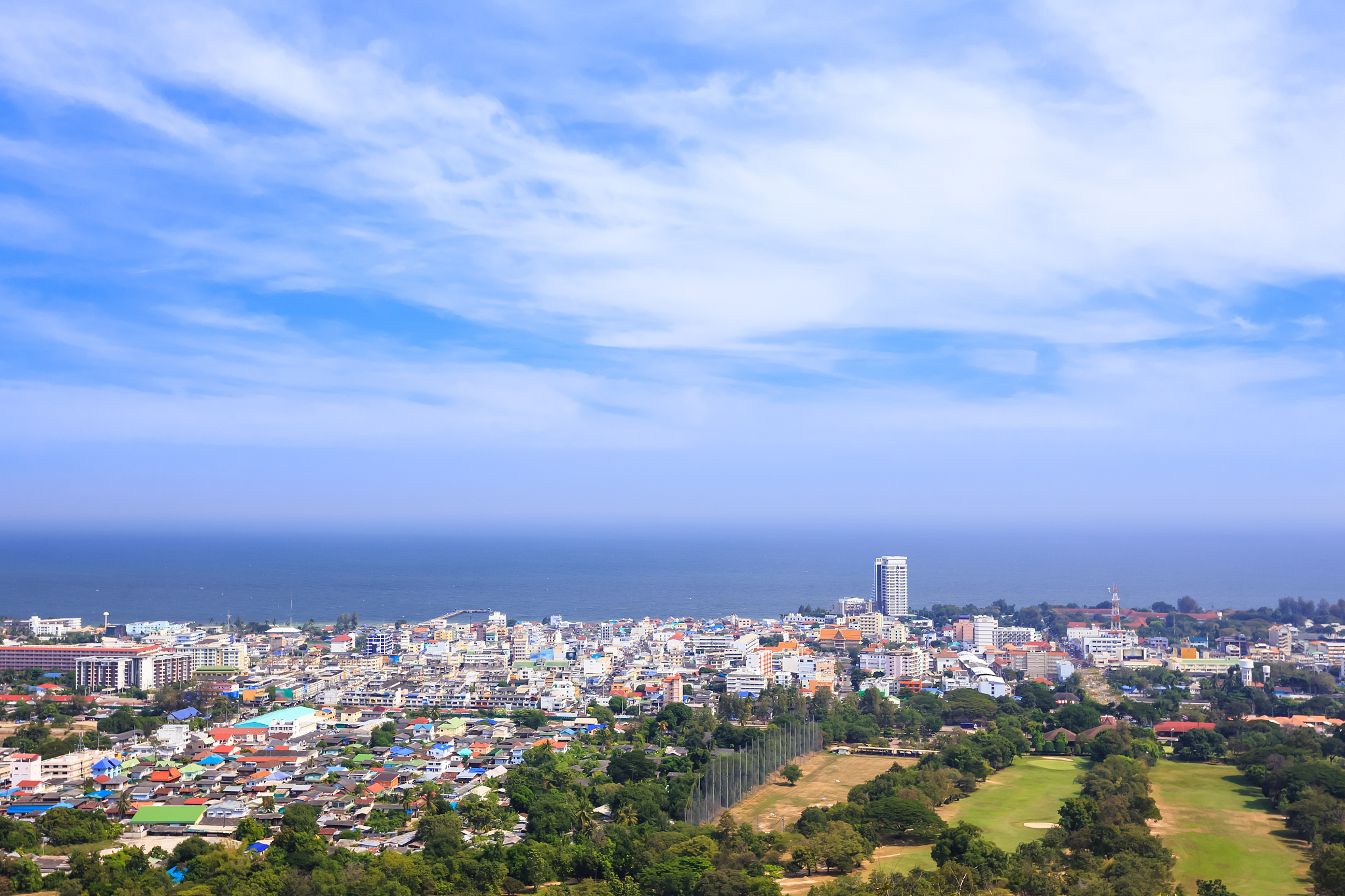hua hin city from scenic point, hua  hin, thailand