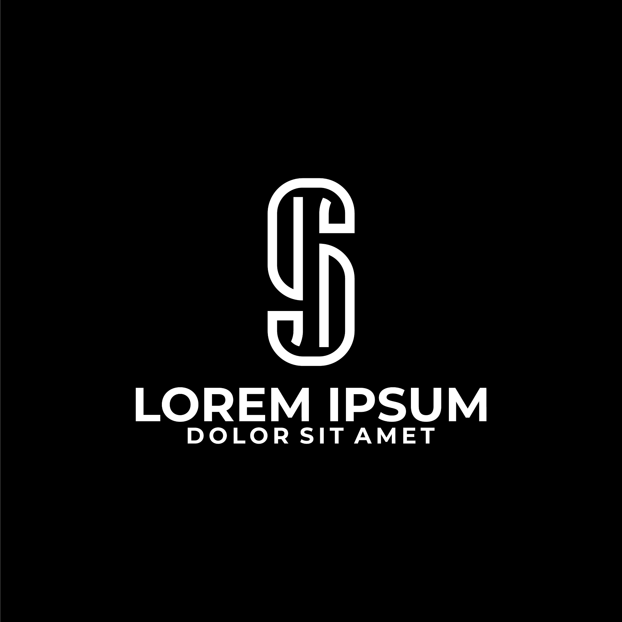 initial letter s j logo template with modern line