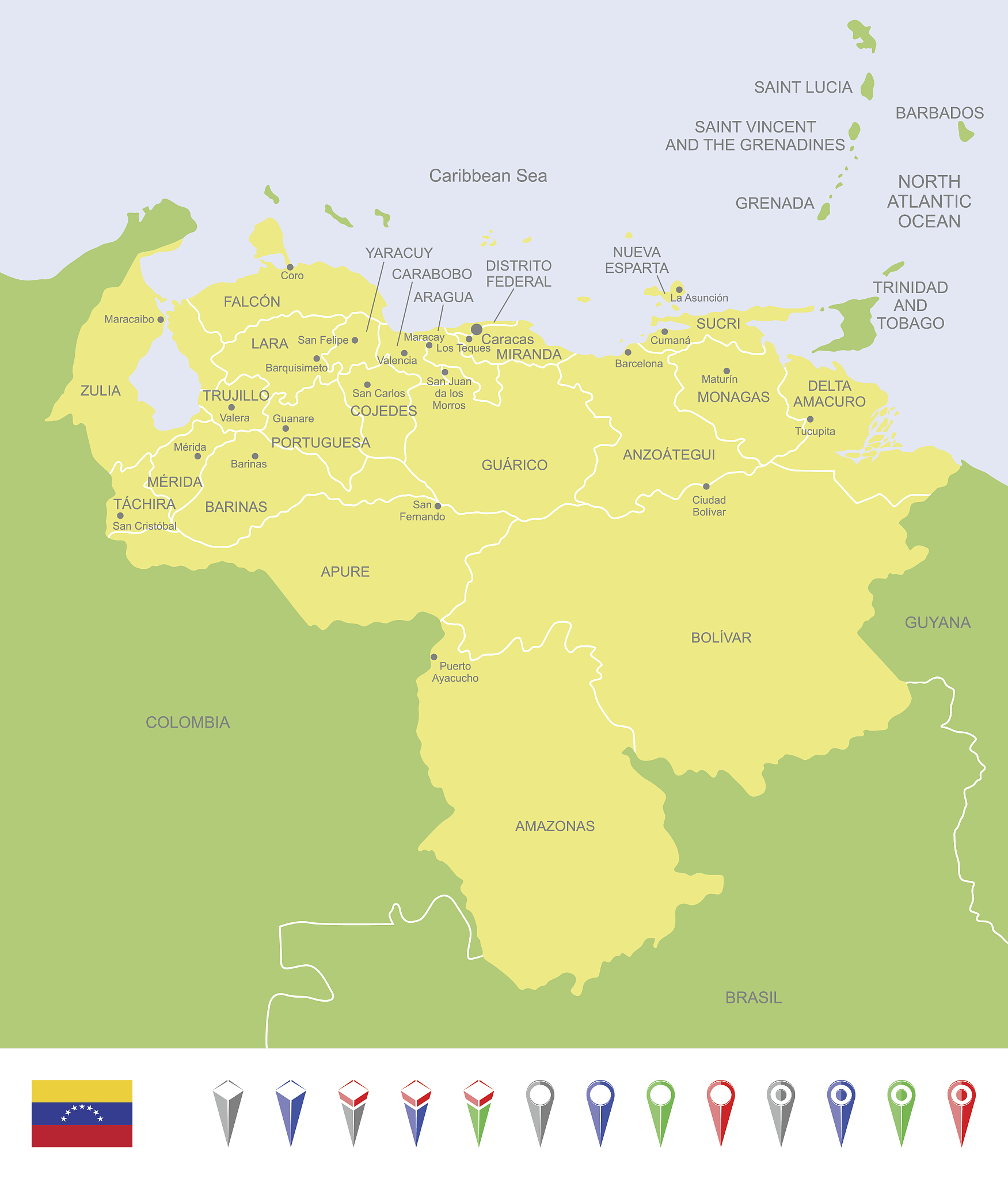 map of venezuela