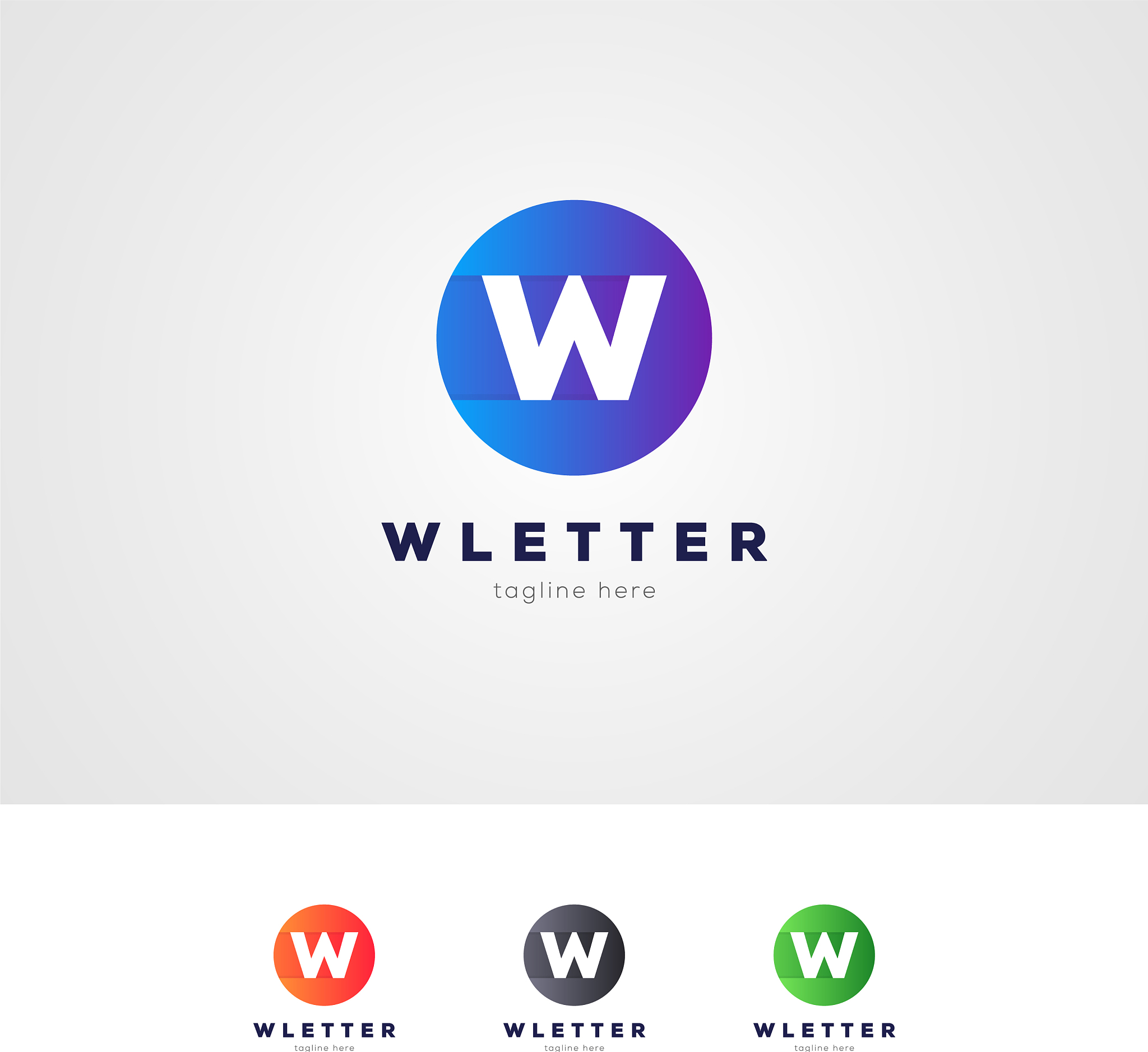 gradient w letter logo design template
