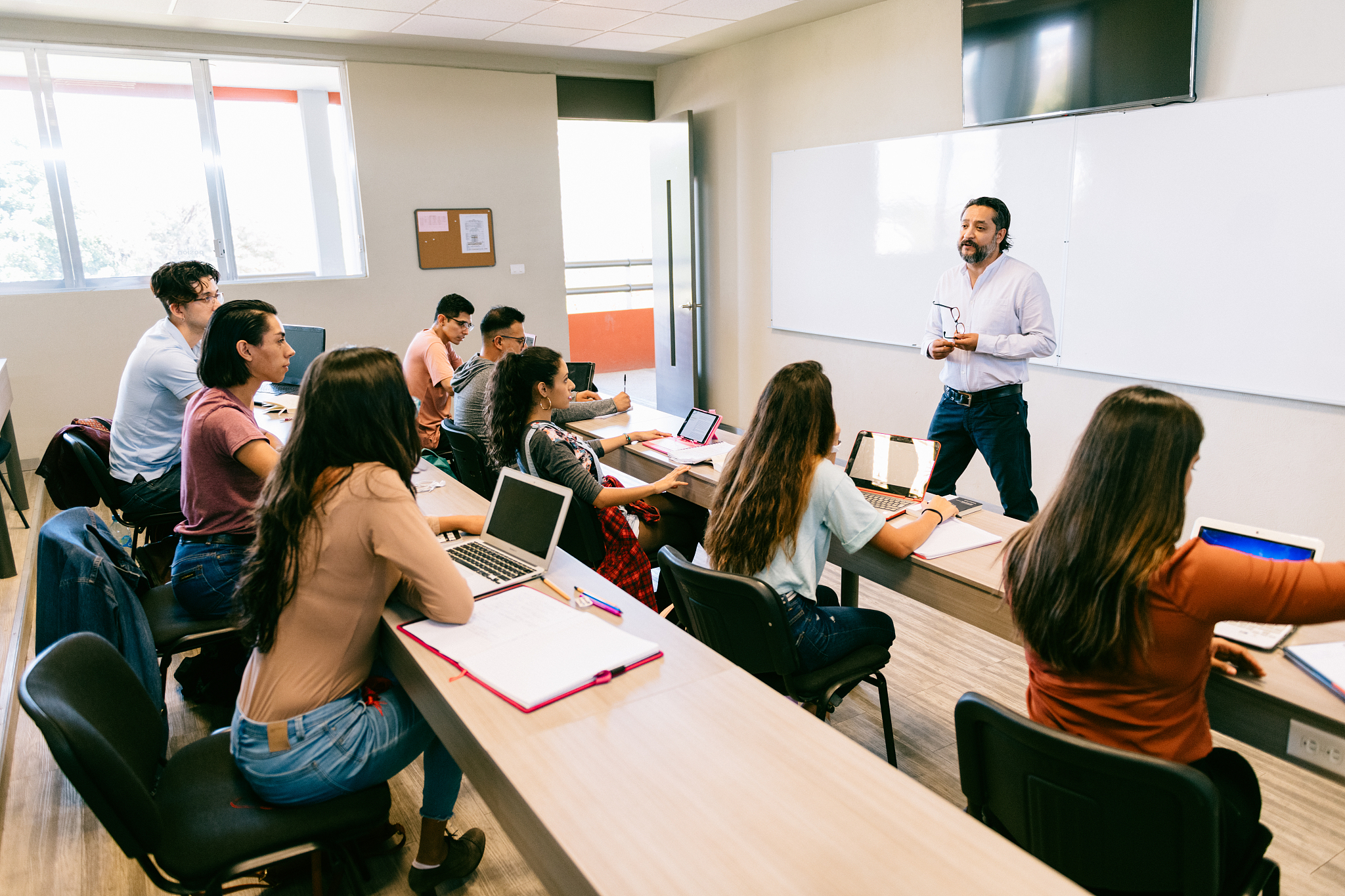 university students in classroom