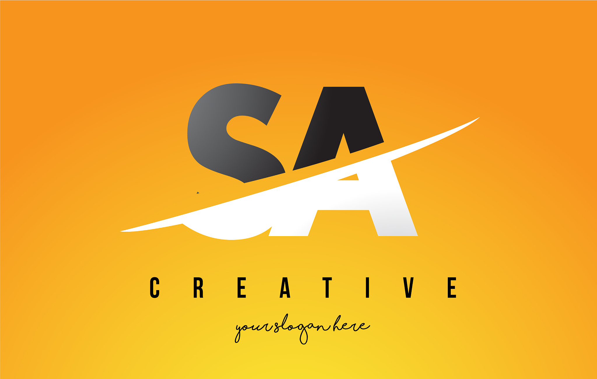 sa s a letter modern logo design with yellow