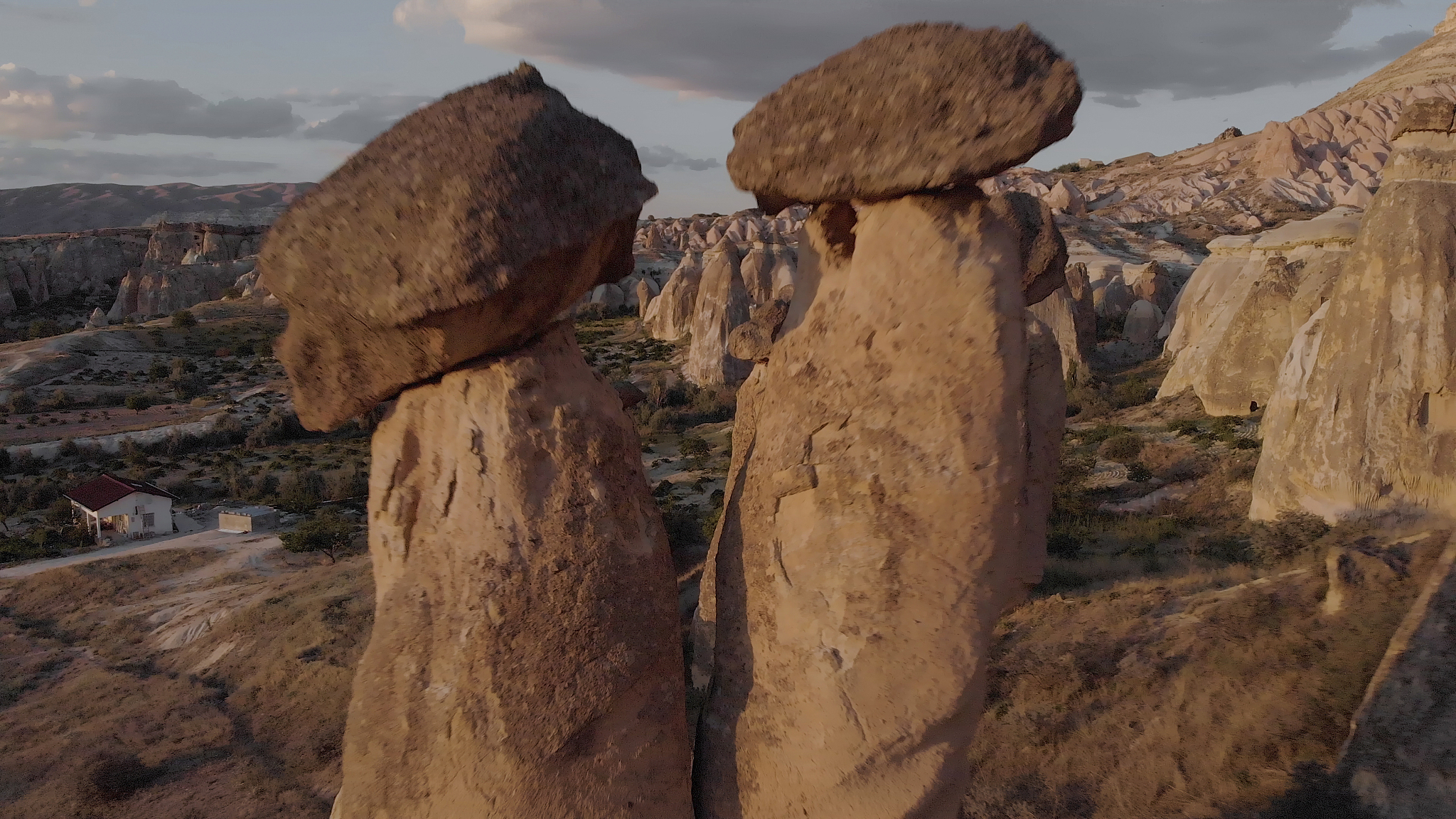 aerial view of iconic cappadocian desert scenes