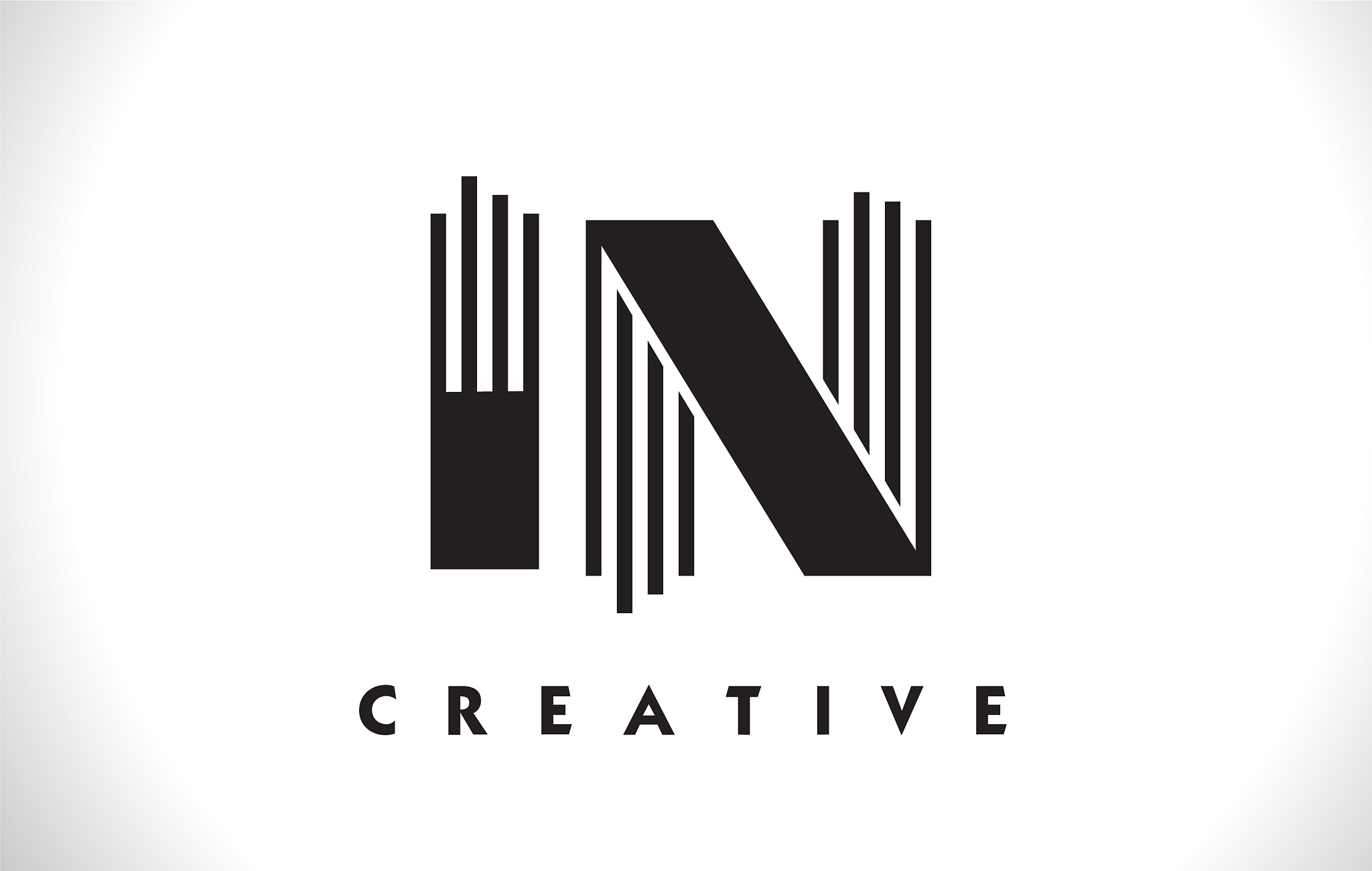 in logo letter with black lines design line letter