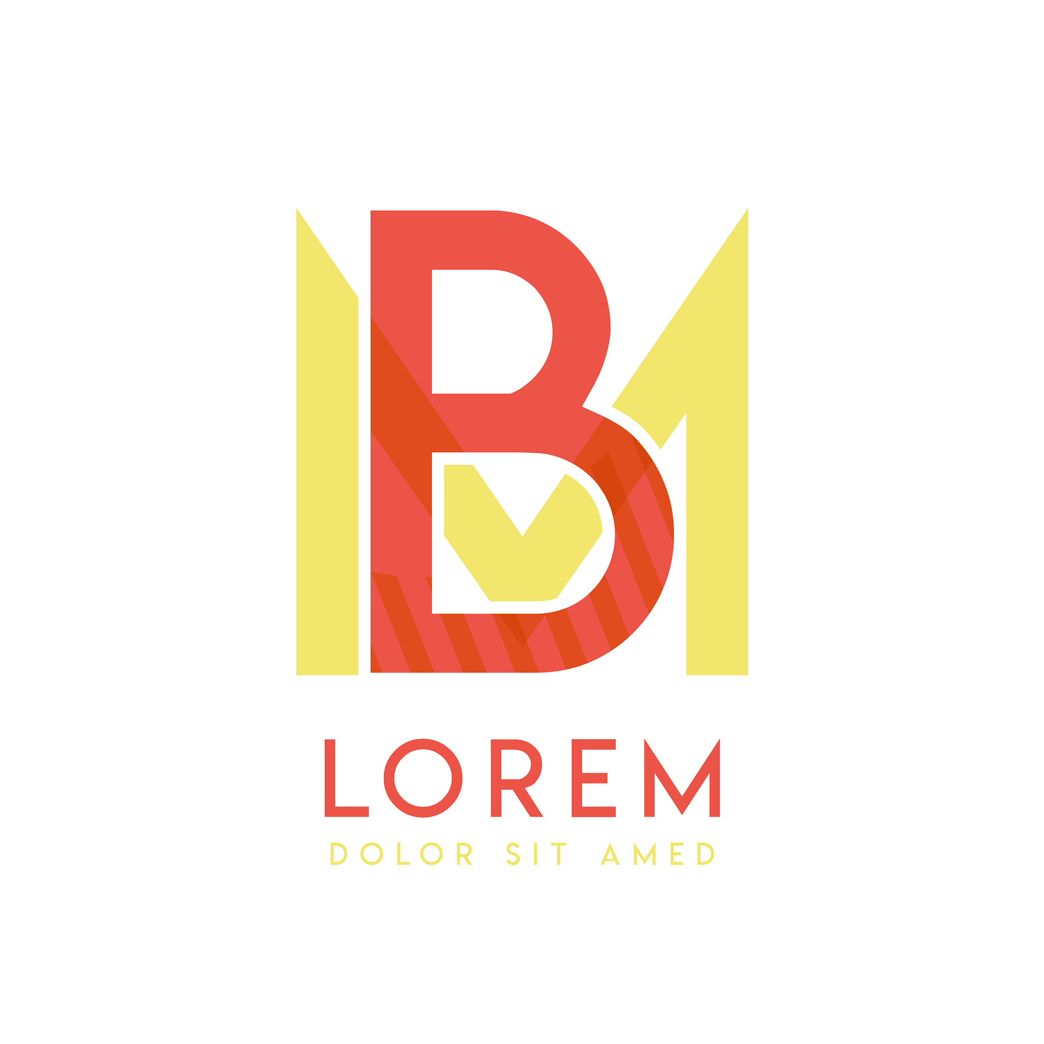 mb colorful logo design with pink orange and gray