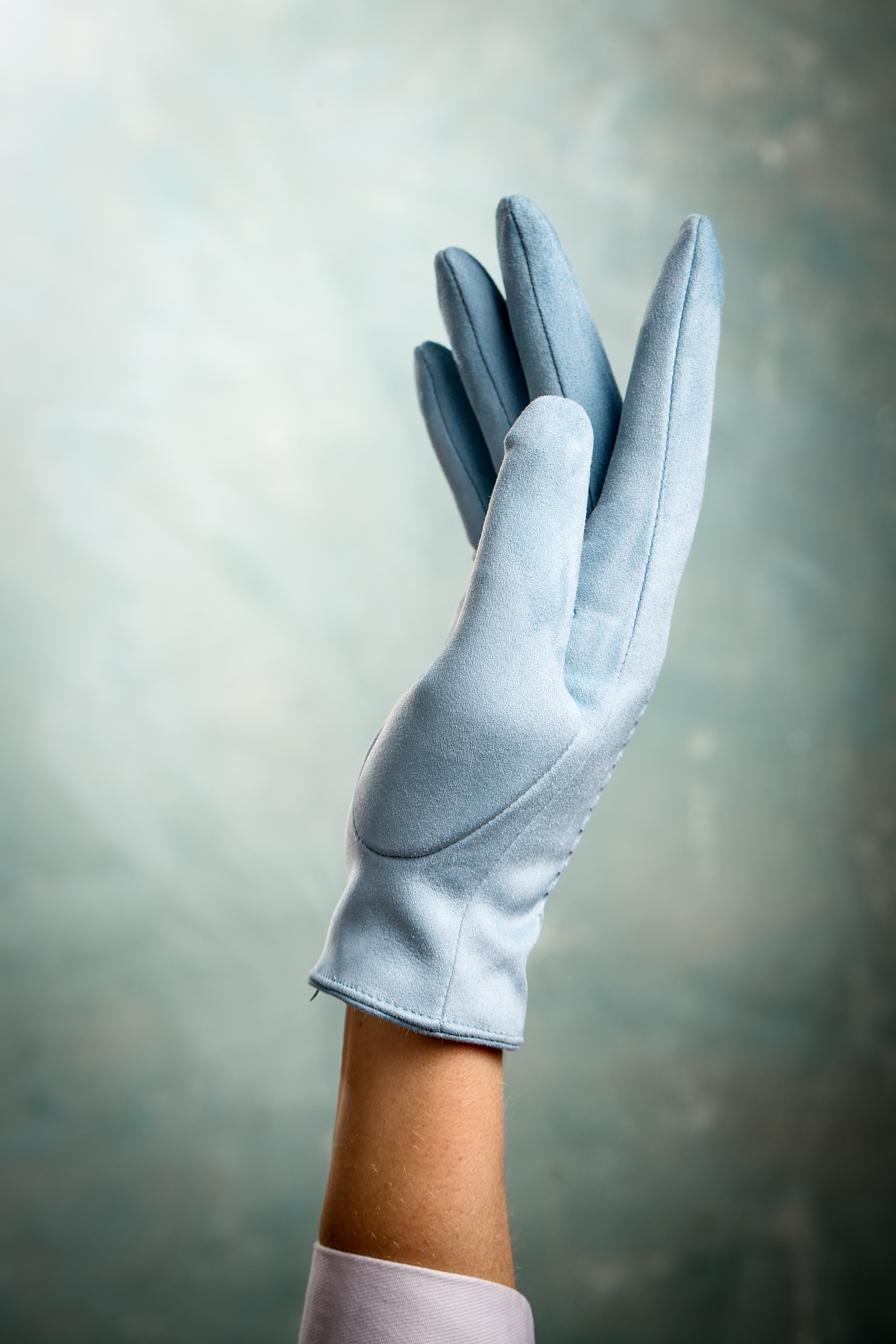 beautiful blue suede glove