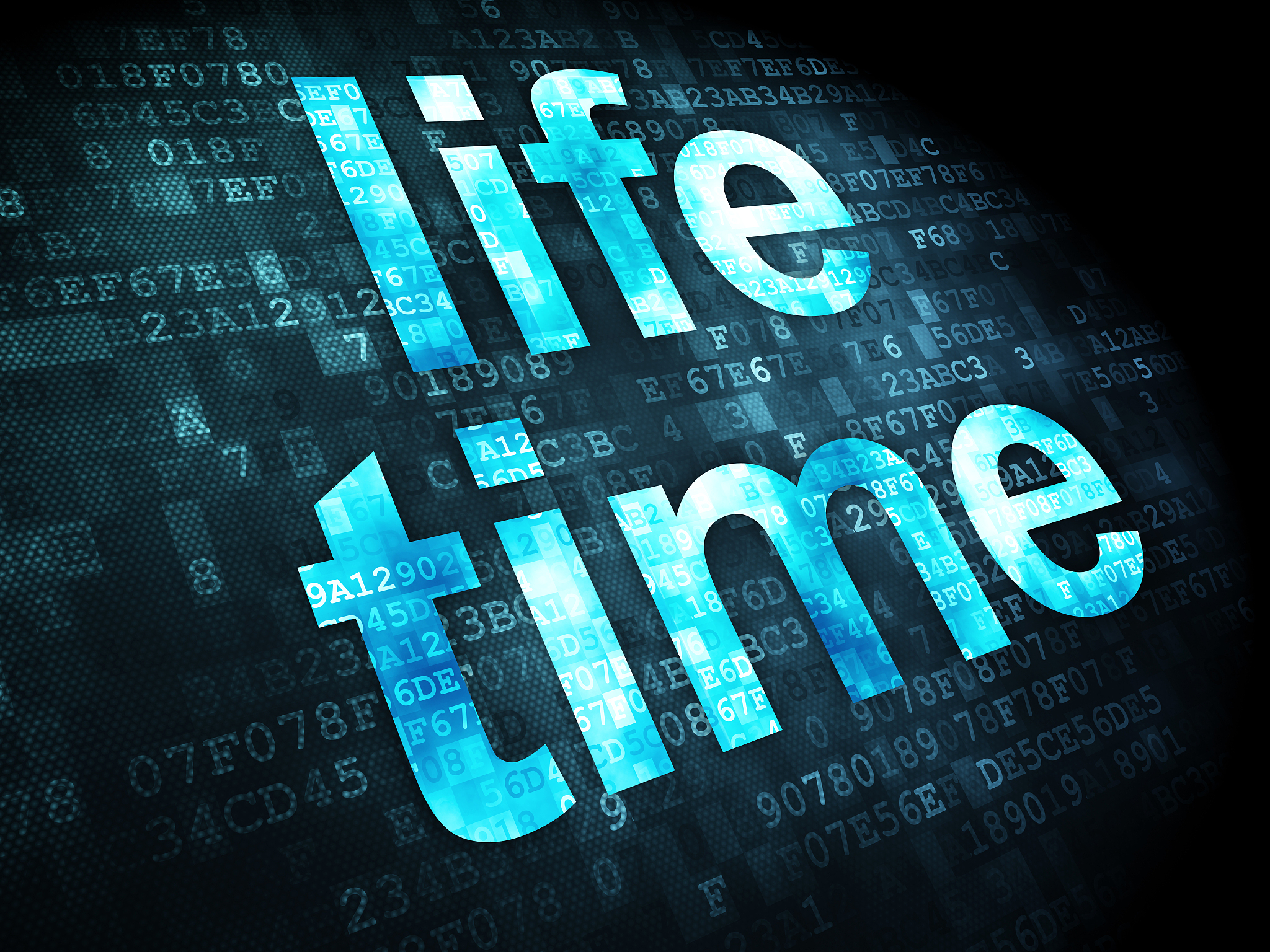 timeline concept: life time on digital background