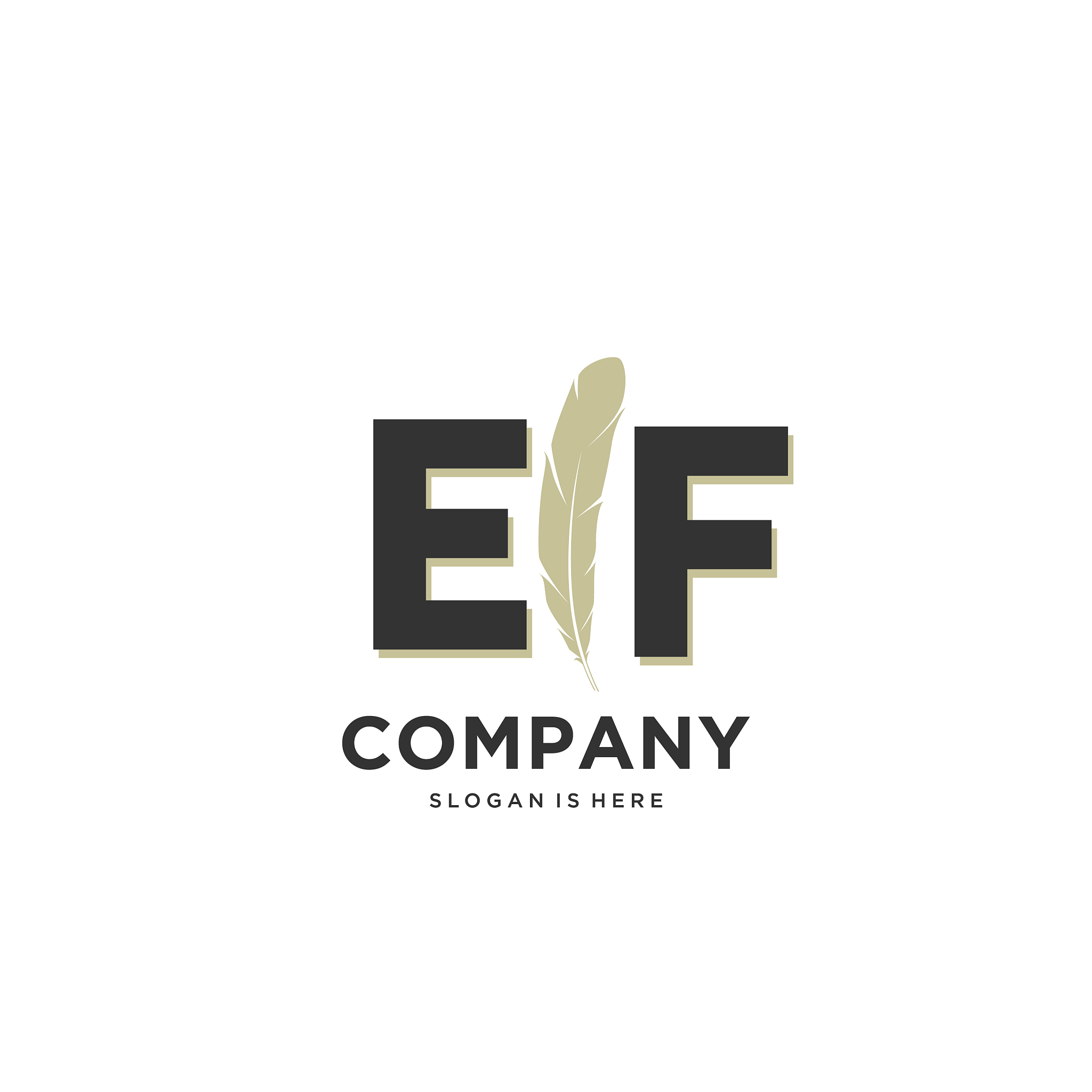 initial ef letter unique attractive creative