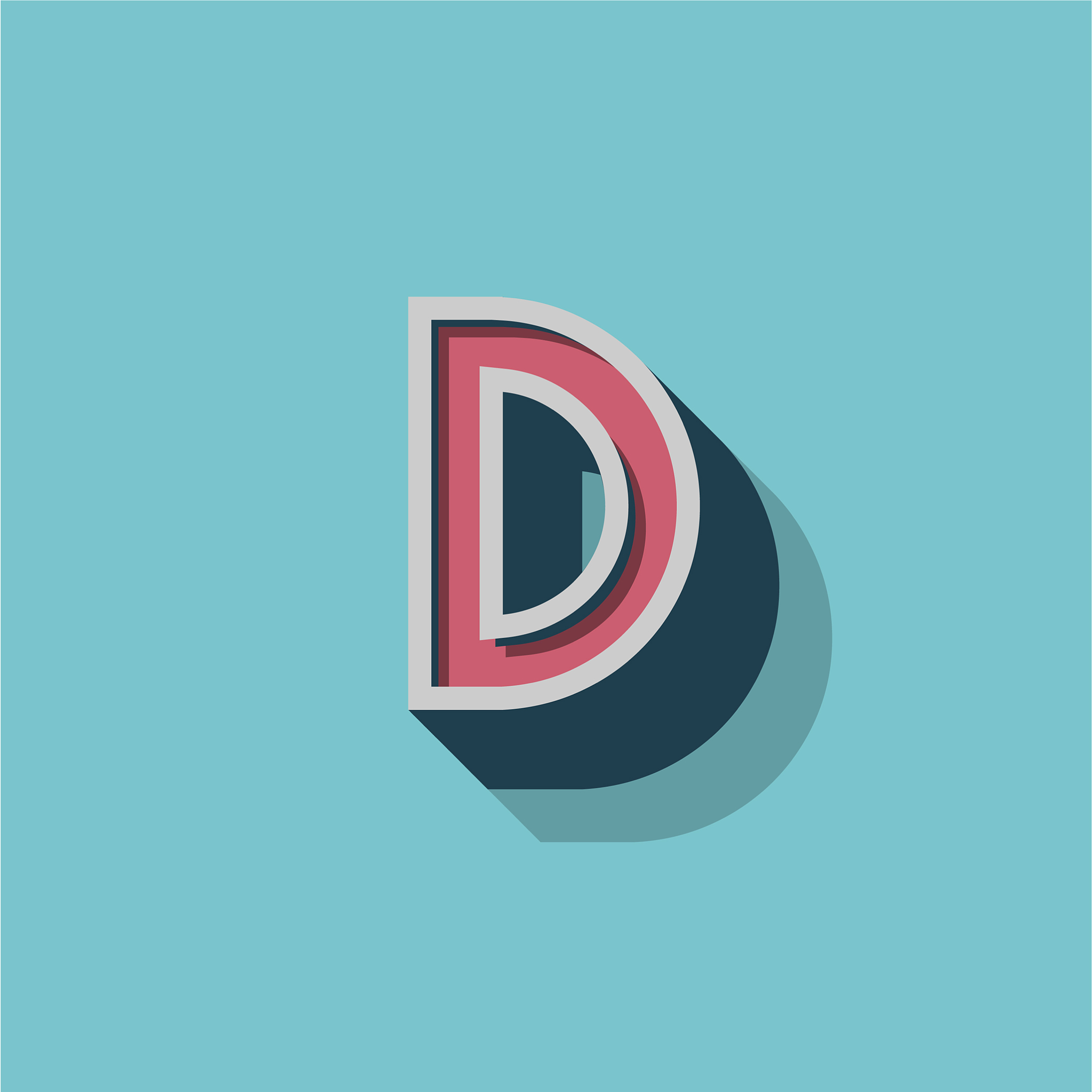 retro 3d character from a fontset