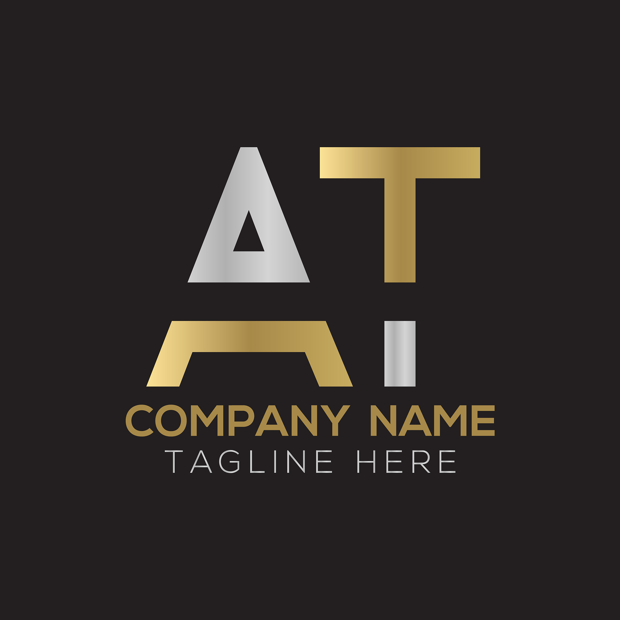 initial at letter logo design modern business