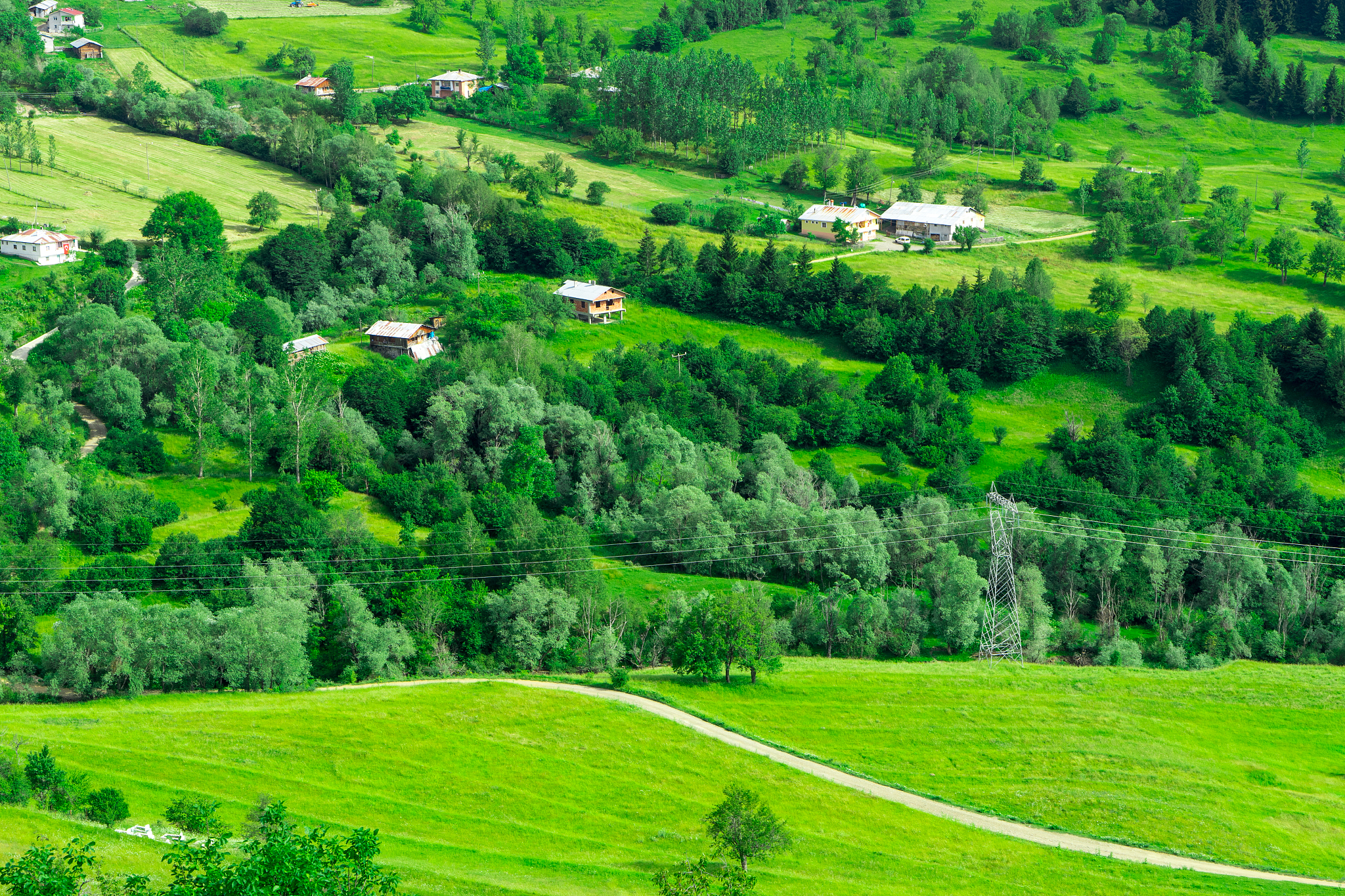 summer mountain plateau highland with artvin, turkey