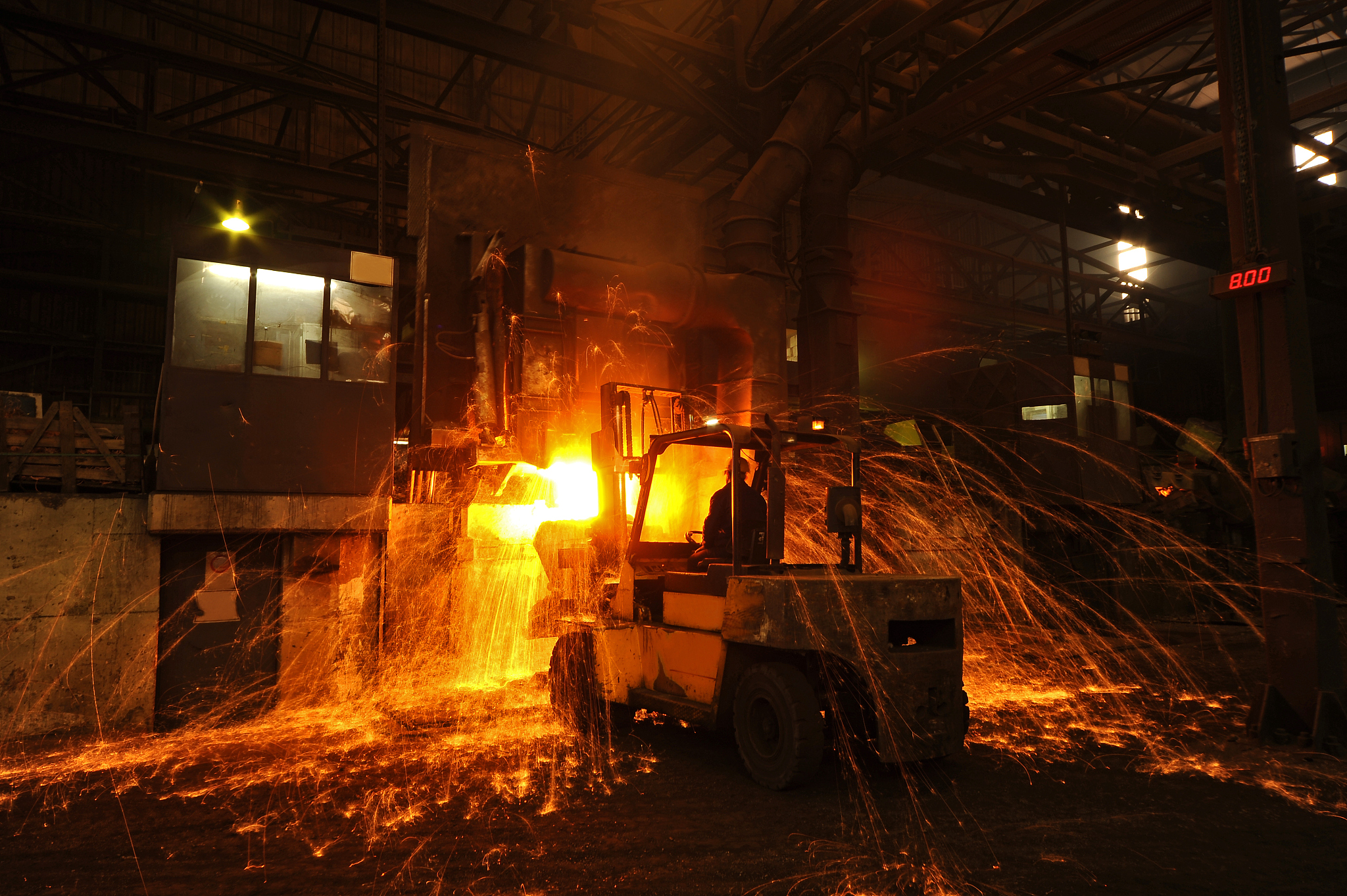 sparks blowing out