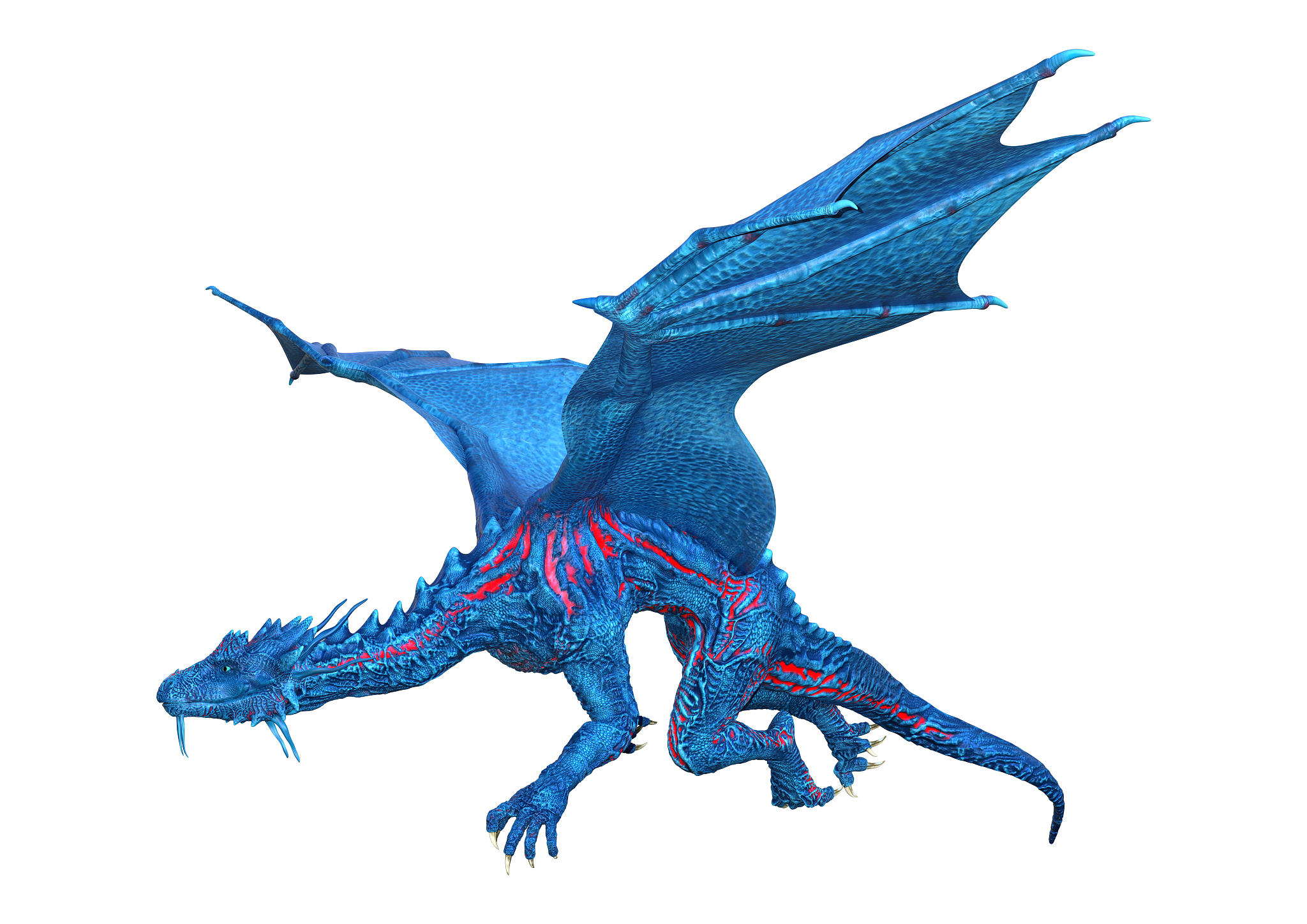 3d illustration fantasy dragon on white