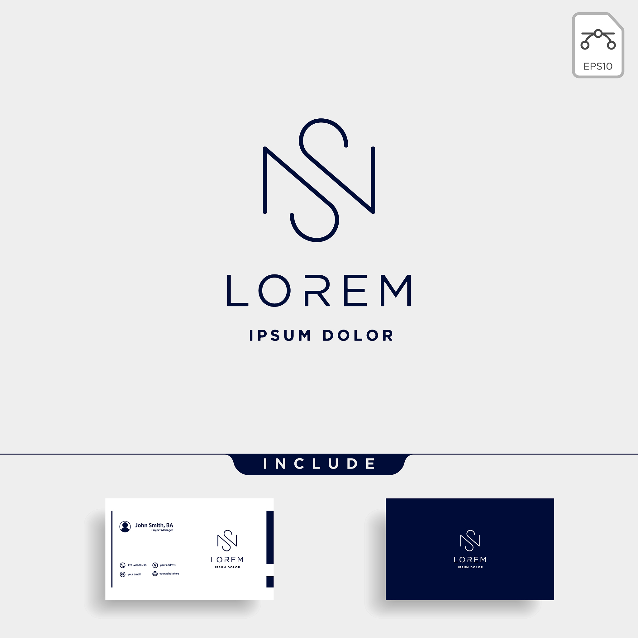 letter s n sn ns logo design simple