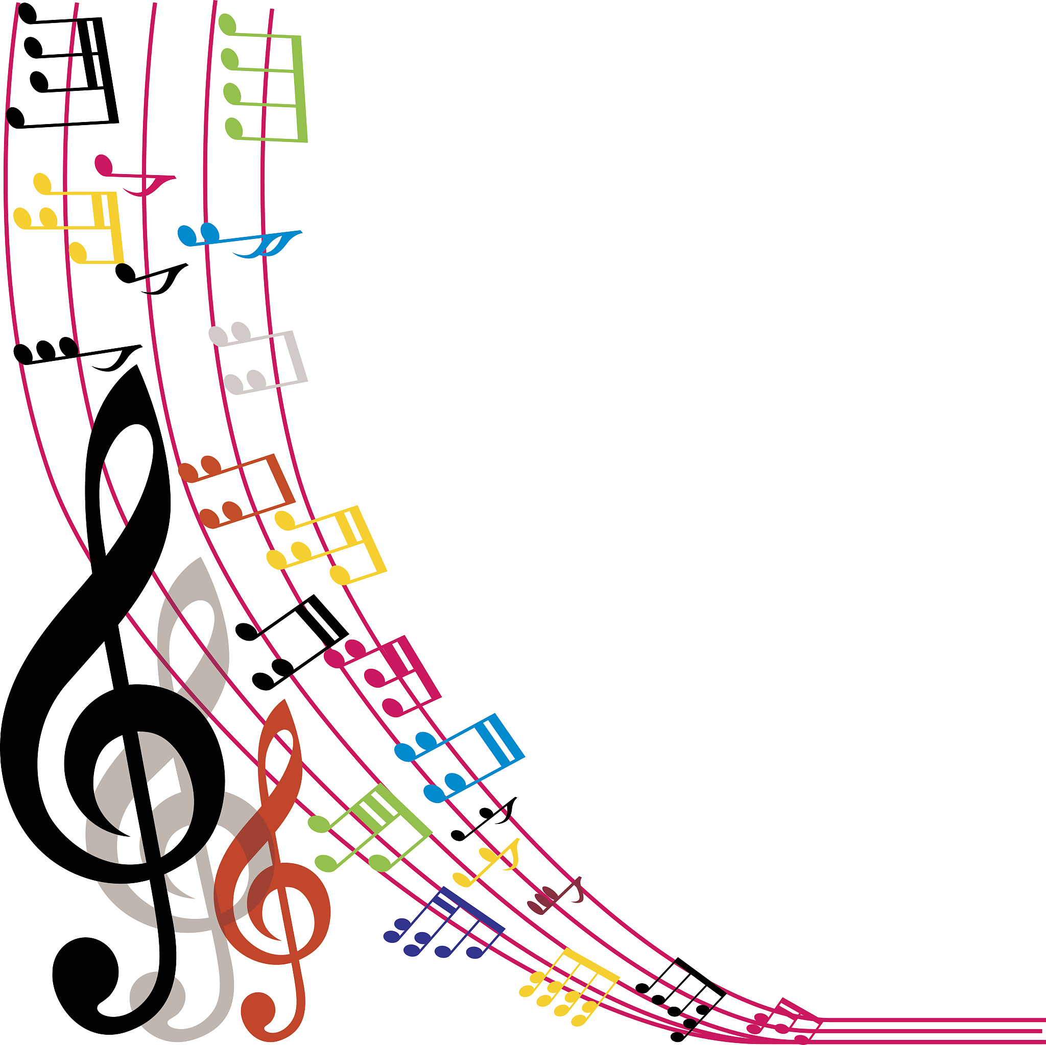 music notes background, stylish musical theme composition