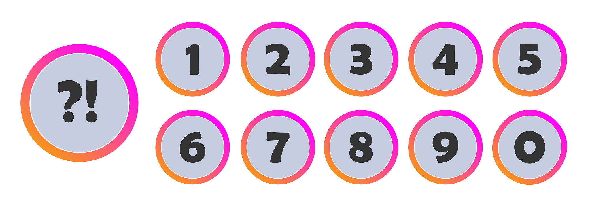 round icon for social media stories. perfect for bloggers. numbe