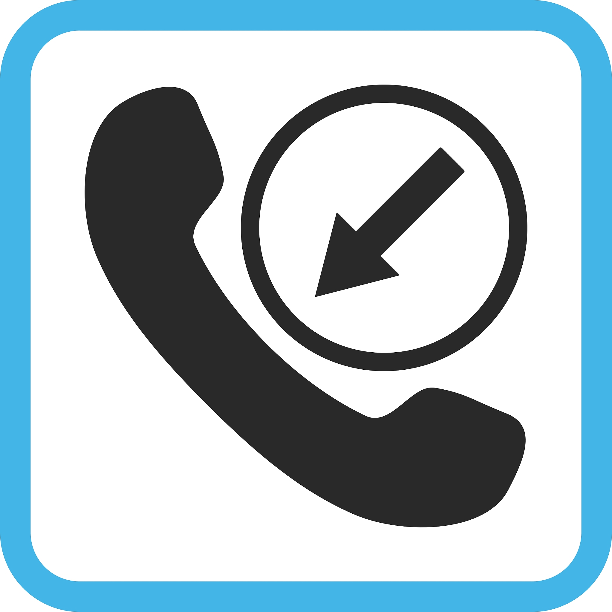 incoming call icon in a frame
